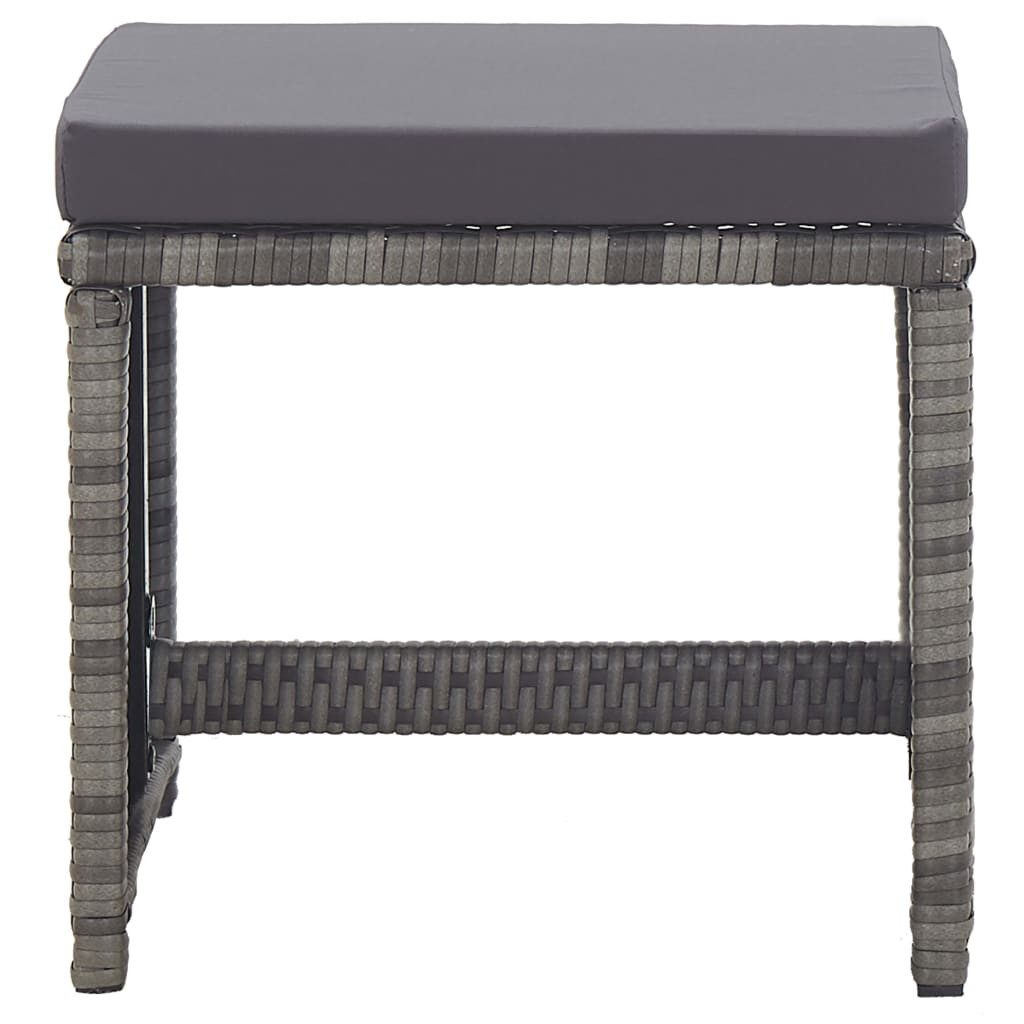 furnicato Gartenlounge-Hocker 2er Set Gartenhocker 41x41x35 cm Anthrazit mit dunkelgrauen Kissen, Widerstandsfähige Sitzhocker mit 5 cm dicken Kissen als Fußstützen