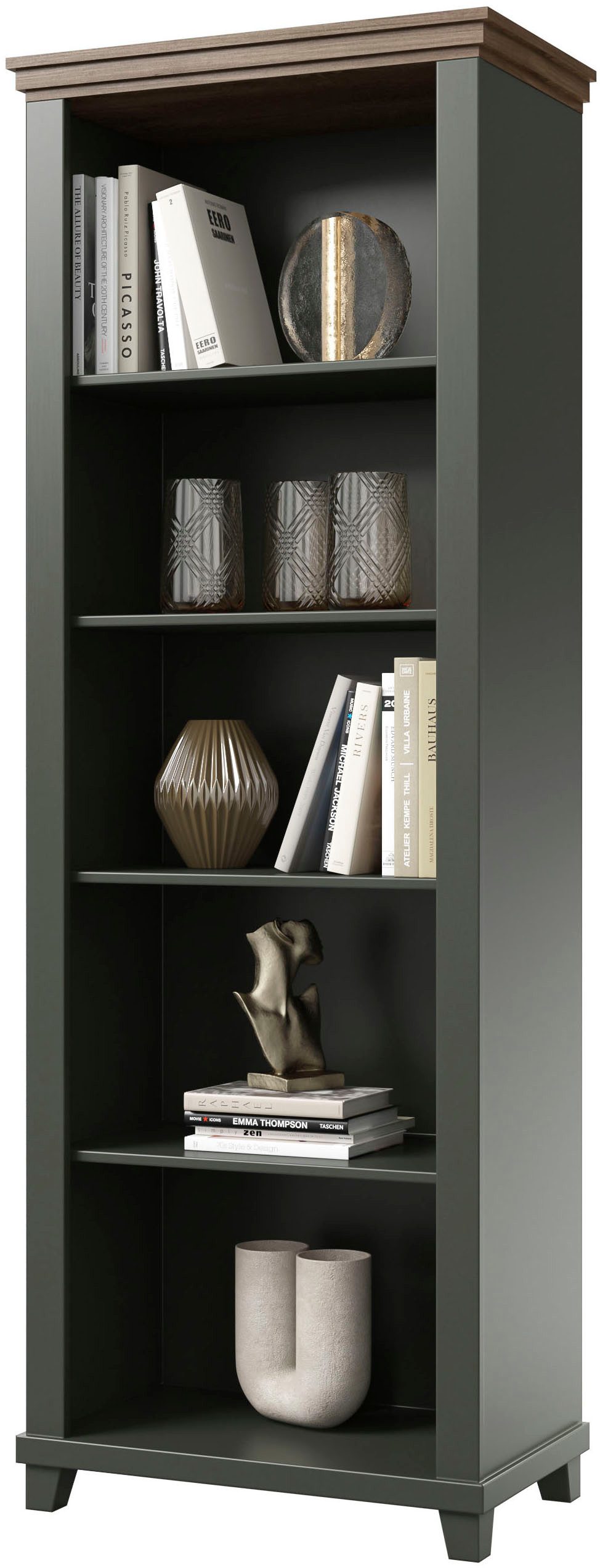 Helvetia Aktenregal Evora, Breite 71cm, Bücherregal, Bücherschrank mit 5 Fächern, Standregal