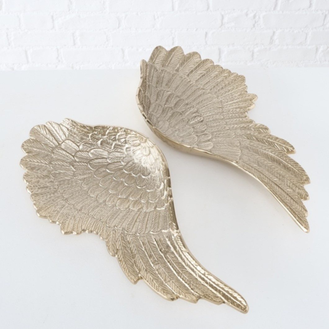 BOLTZE GRUPPE GmbH Dekoschale Dekoschale Wings Engelsflügel Aluminium Champagner Stückpreis L 53cm