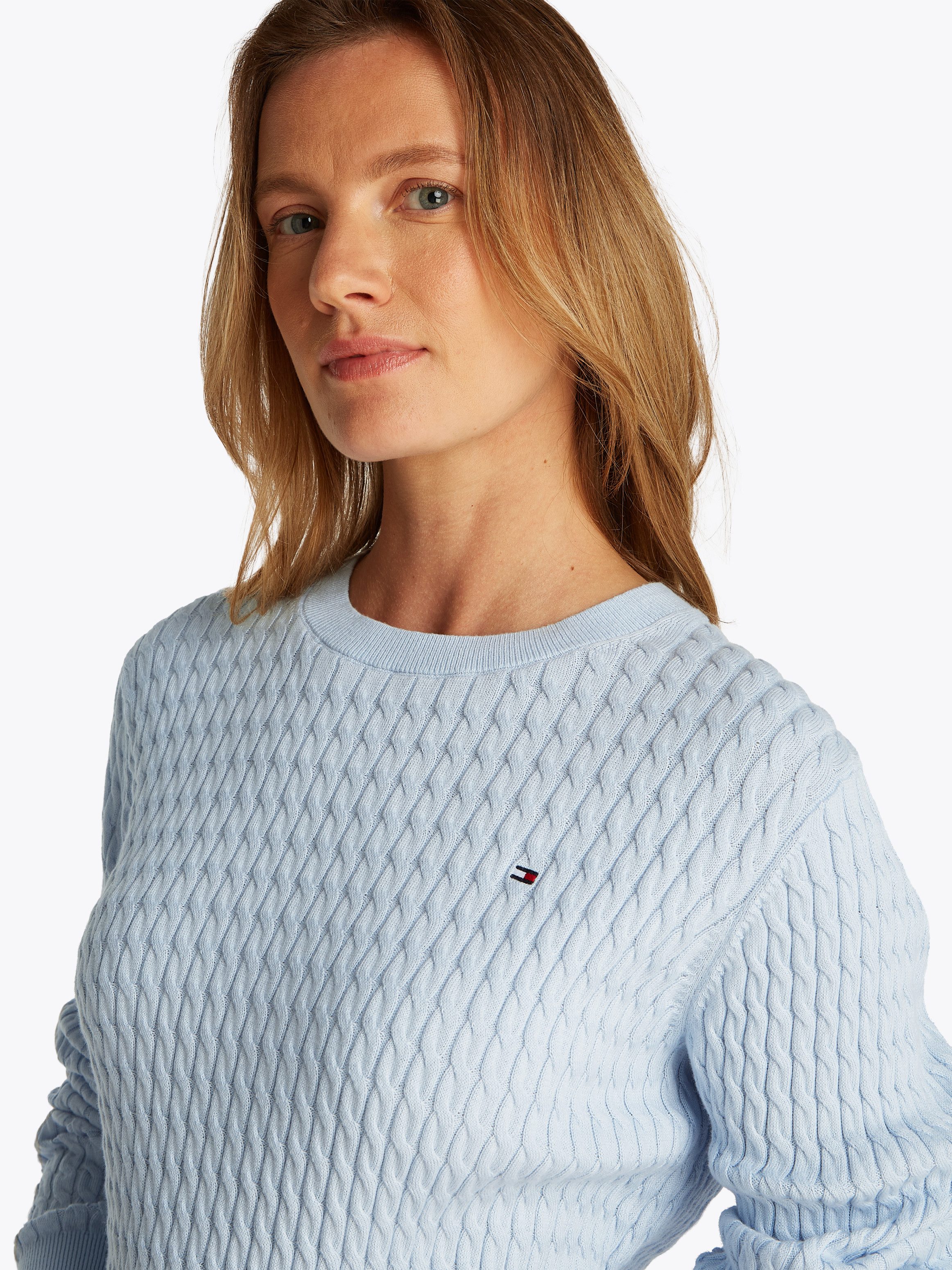 Tommy Hilfiger Rundhalspullover CO CABLE C-NK günstig online kaufen