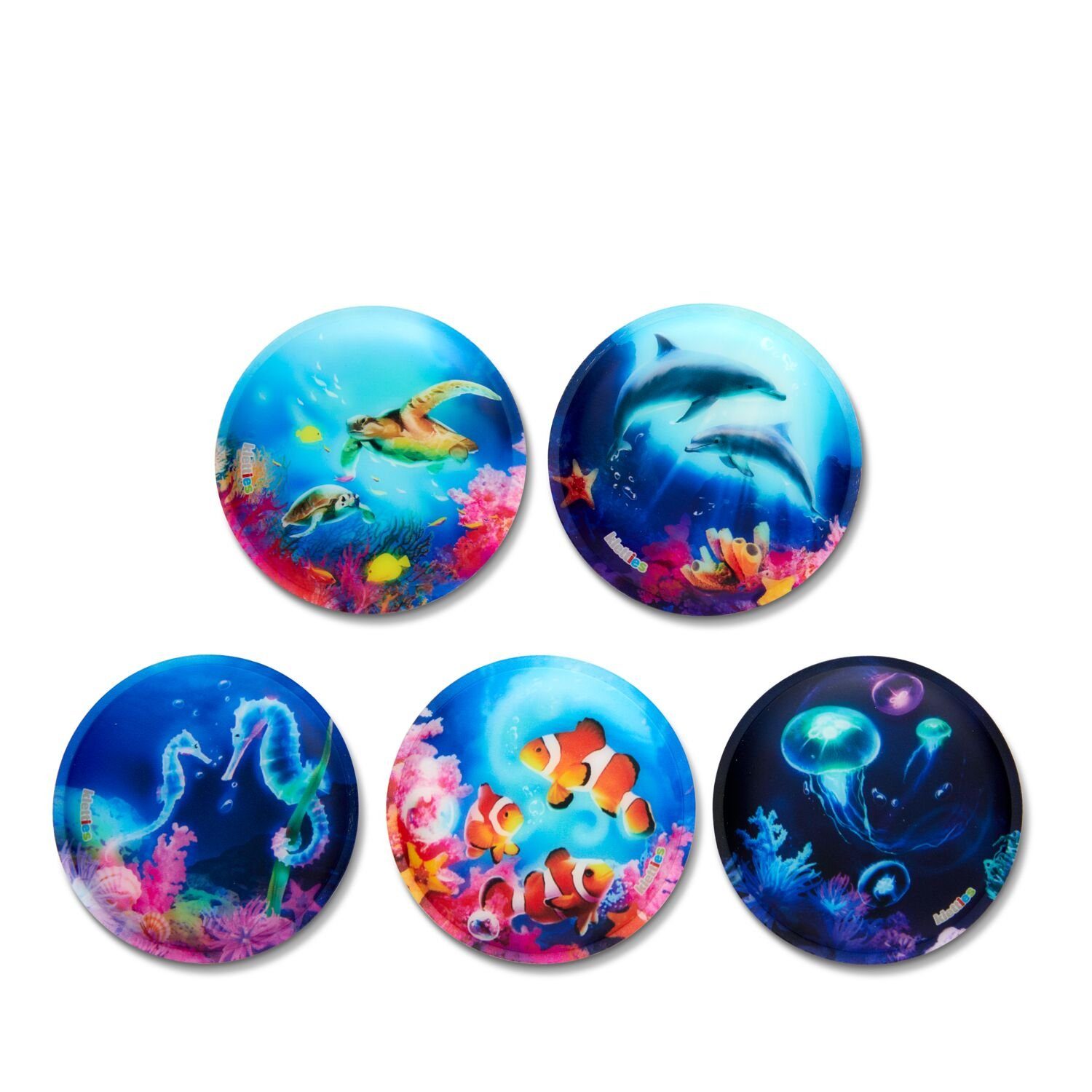 ergobag Schulranzen Kletties Leuchtende Unterwasserwelt 5-tlg. (5-teilig), Klettmotive, austauschbar