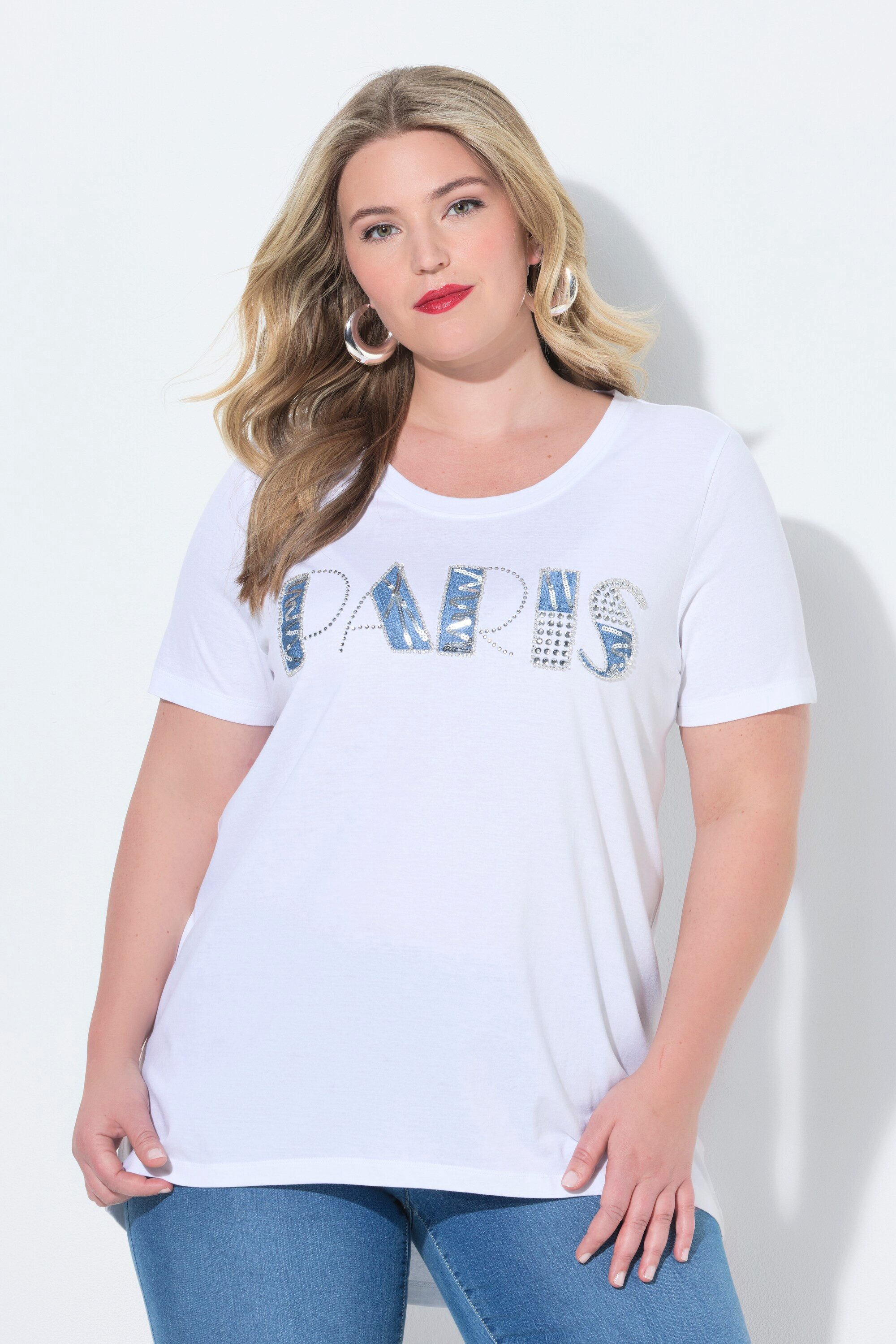 MIAMODA T-Shirt T-Shirt A-Linie verzierter Paris-Schriftzug günstig online kaufen