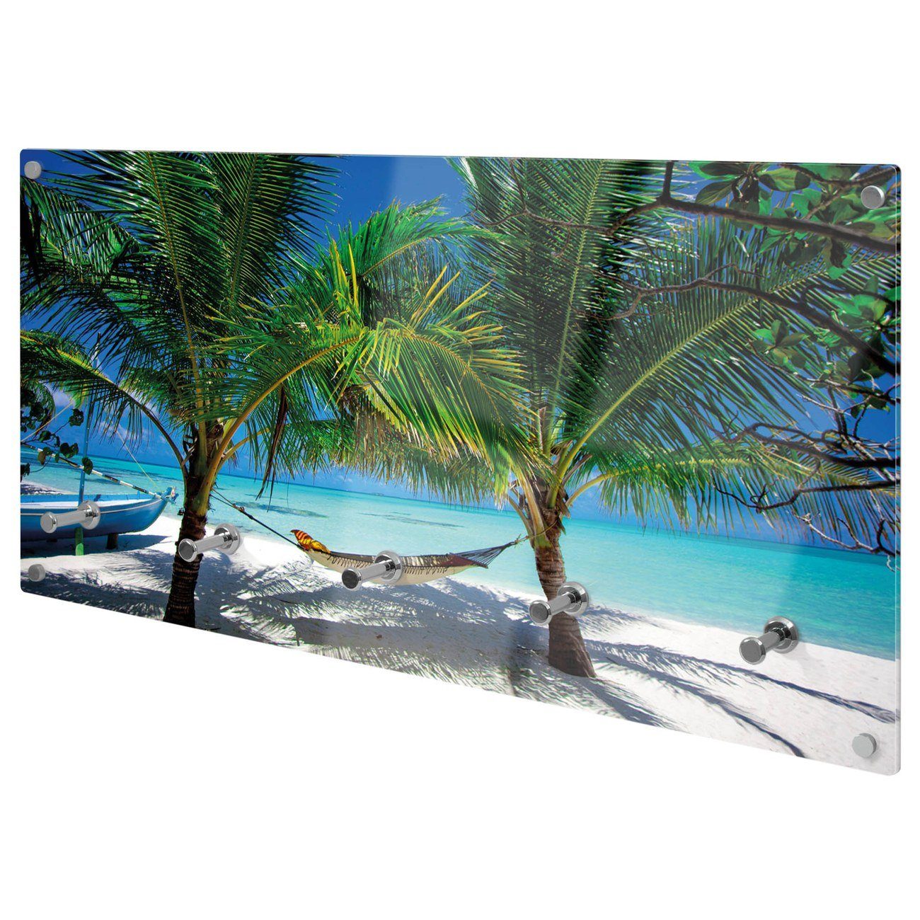 banjado Garderobenleiste Glas Strand (Wandgarderobe, mit günstig online kaufen