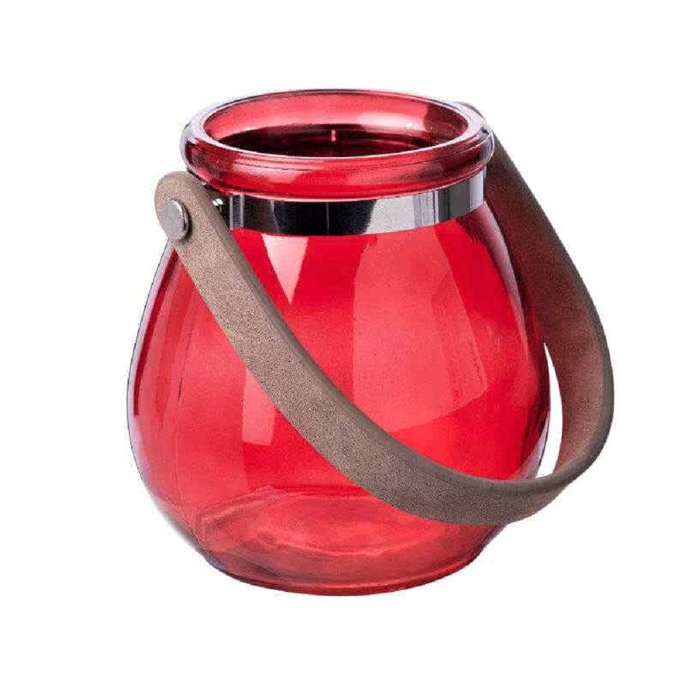 Sandra Rich Windlicht Glaslaterne "BELLY" 10 x 10,5cm, Kerzenglas Windlicht aus Glas