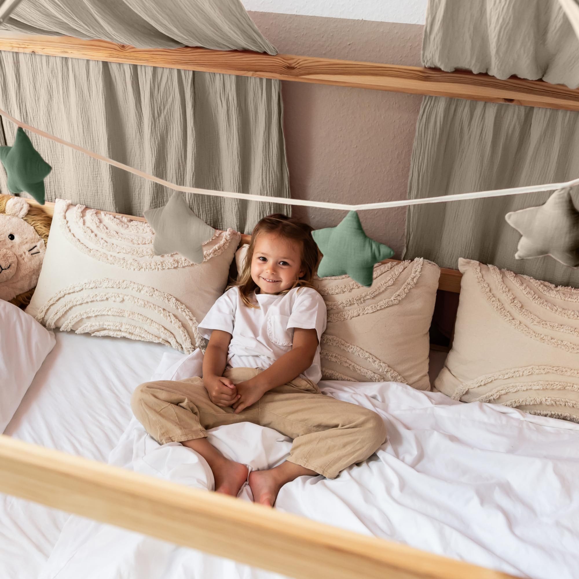 lilimaus Wimpelkette Sternenkette für Kinderzimmer - handgenähte Stoff-Girlande, handgefertigte Stoff-Girlande ca. 300 cm - Wimpel oder Sterne – Bild 5 von 5