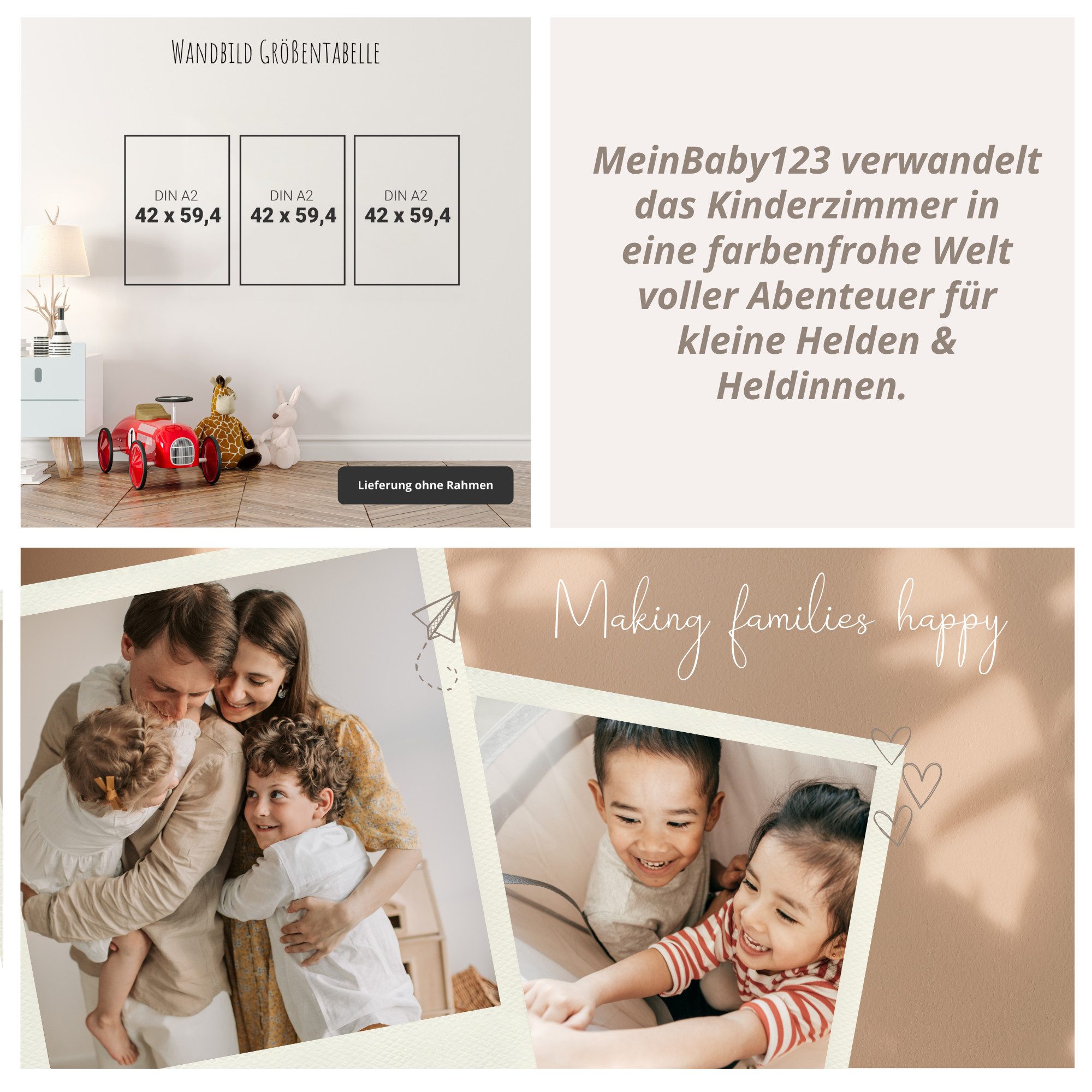MeinBaby123® Poster Bilder Kinderzimmer, Poster Kinderzimmer Deko, Süße Tiere, Babyzimmer, Tiere Wandbilder, Boho, Sprüche – Bild 4 von 5