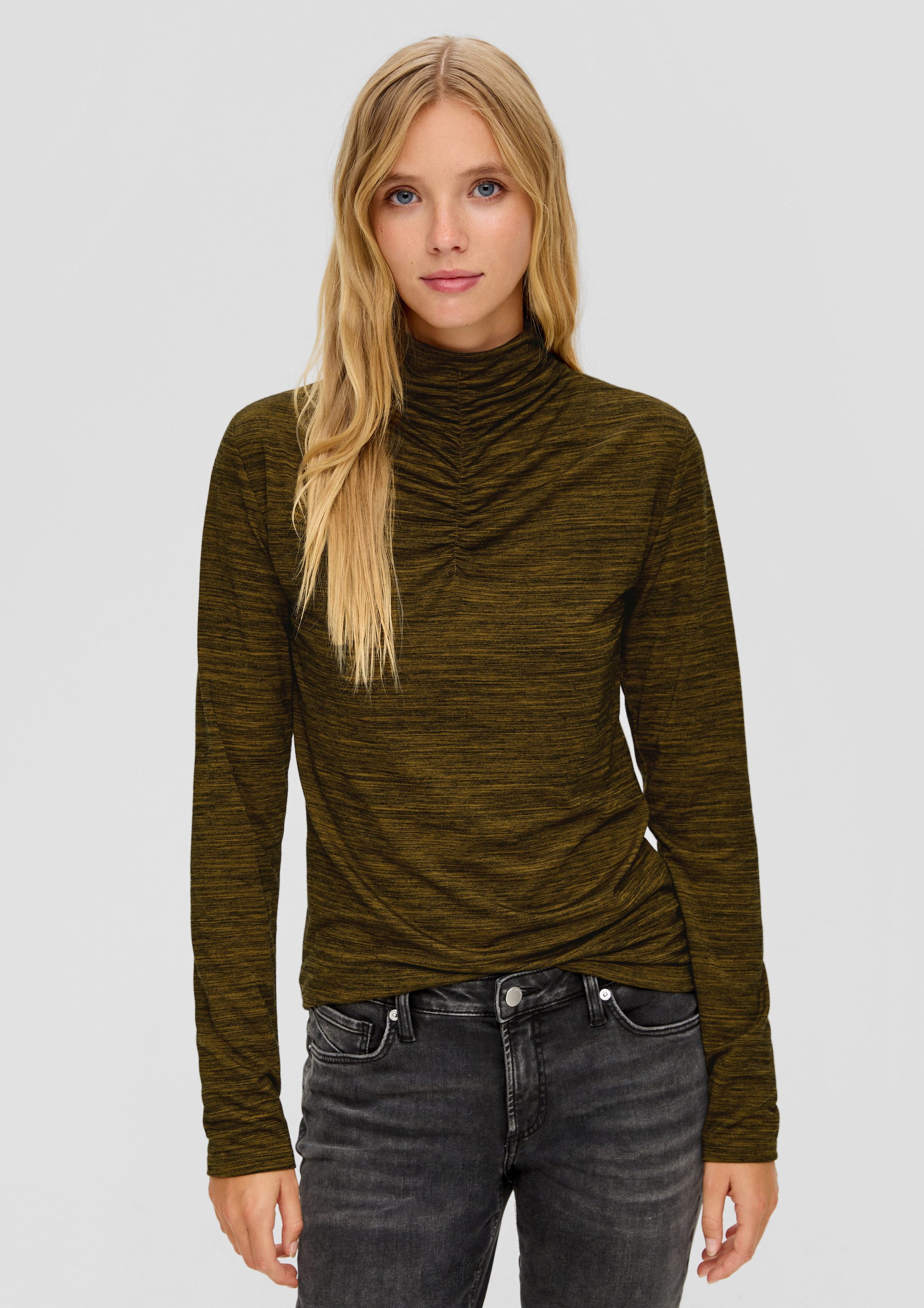 QS Langarmshirt T-Shirt Longsleeve aus Viskosestretch günstig online kaufen