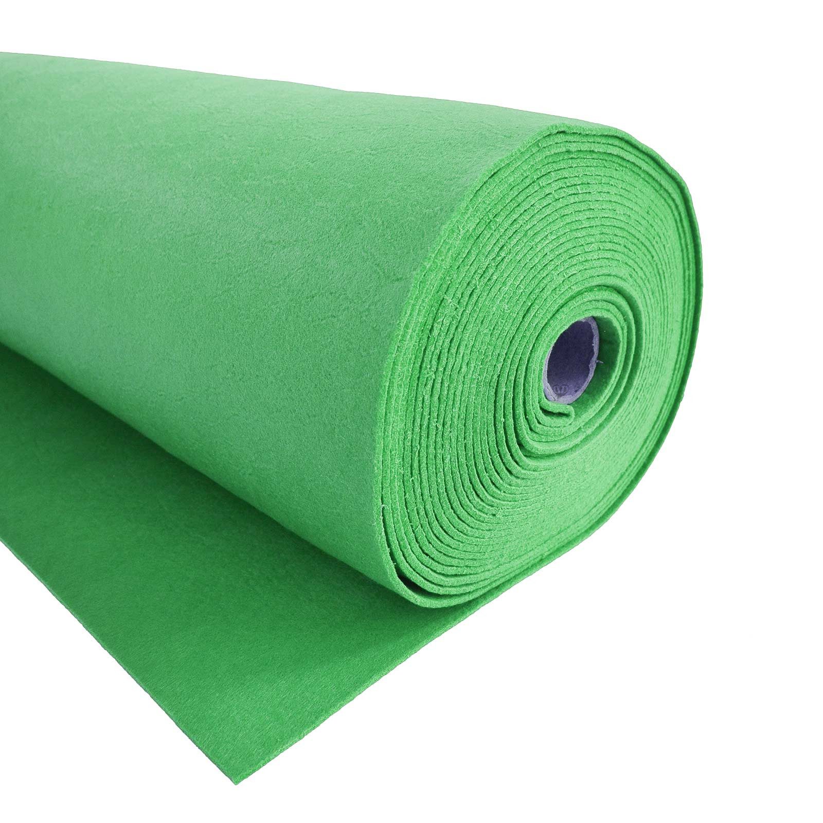 maDDma Stoff 1m waschbarer Bastelfilz Meterware Filz 90cm x 1,5mm, kristallgrün