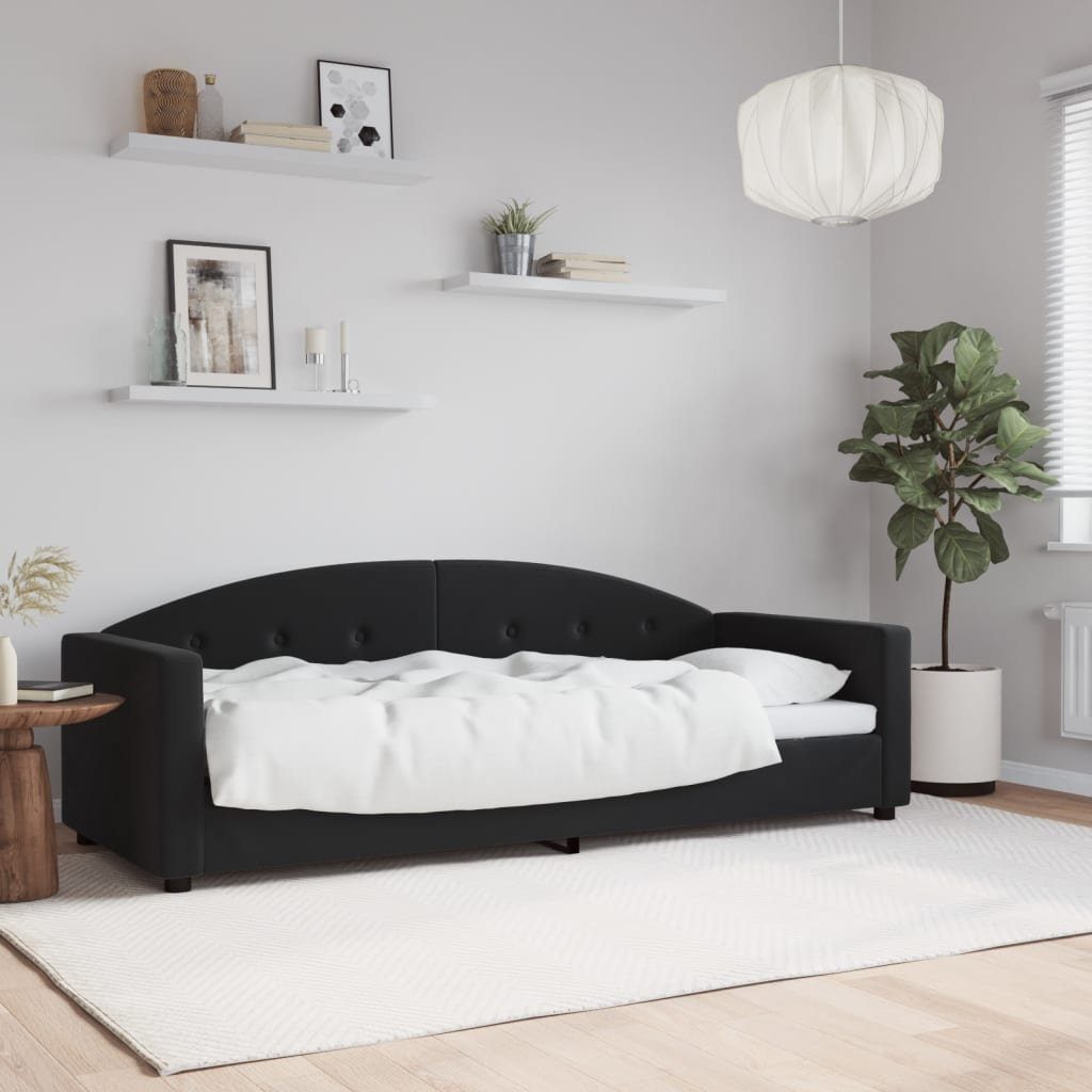 vidaXL Bett Tagesbett Schwarz 80x200 cm Samt
