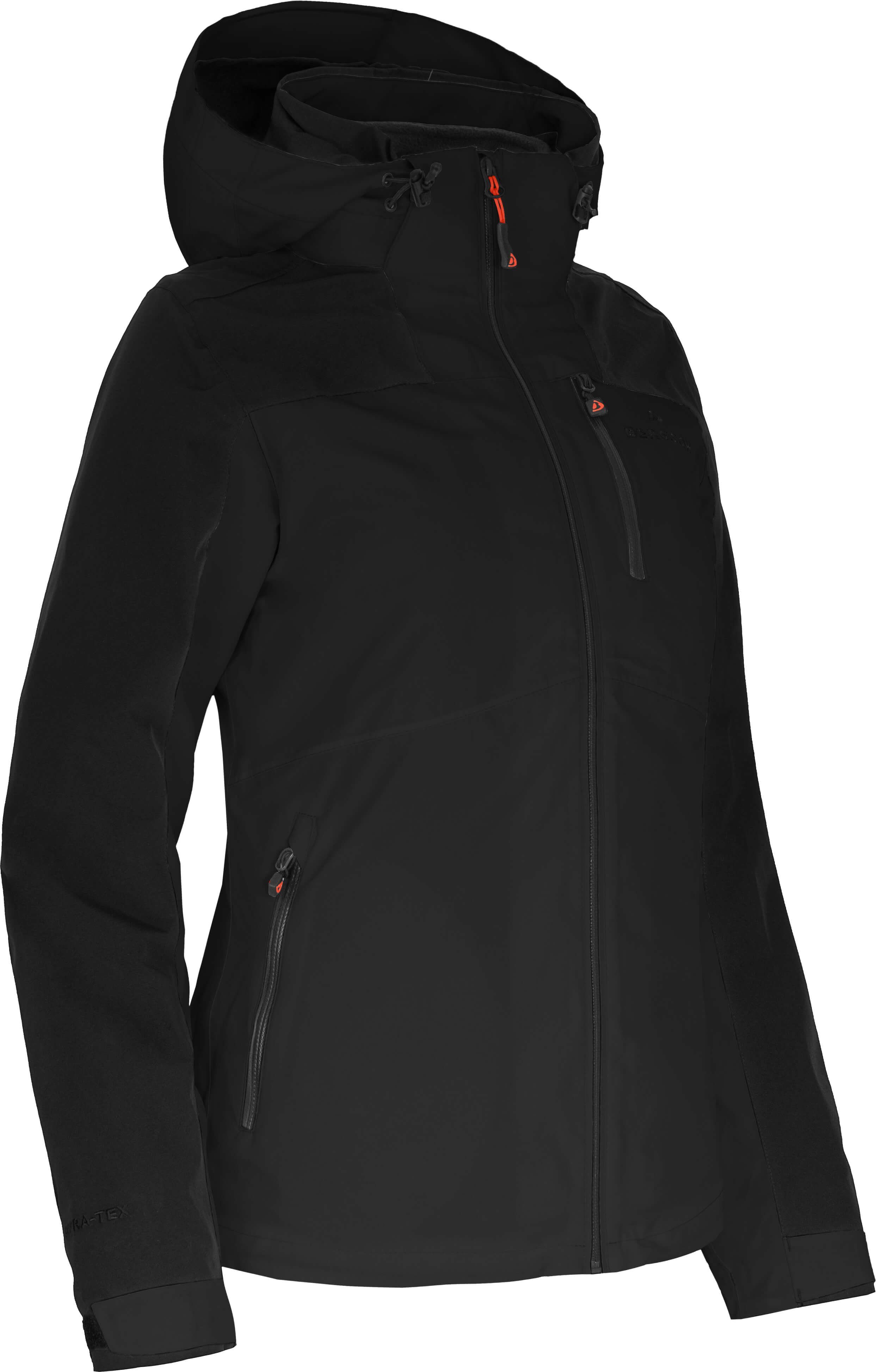 Bergson Outdoorjacke KURRIKA Doppeljacke Damen Regenjacke, Fleece Innenjacke, 20000 mm Wassersäule, Normalgrößen, schwarz