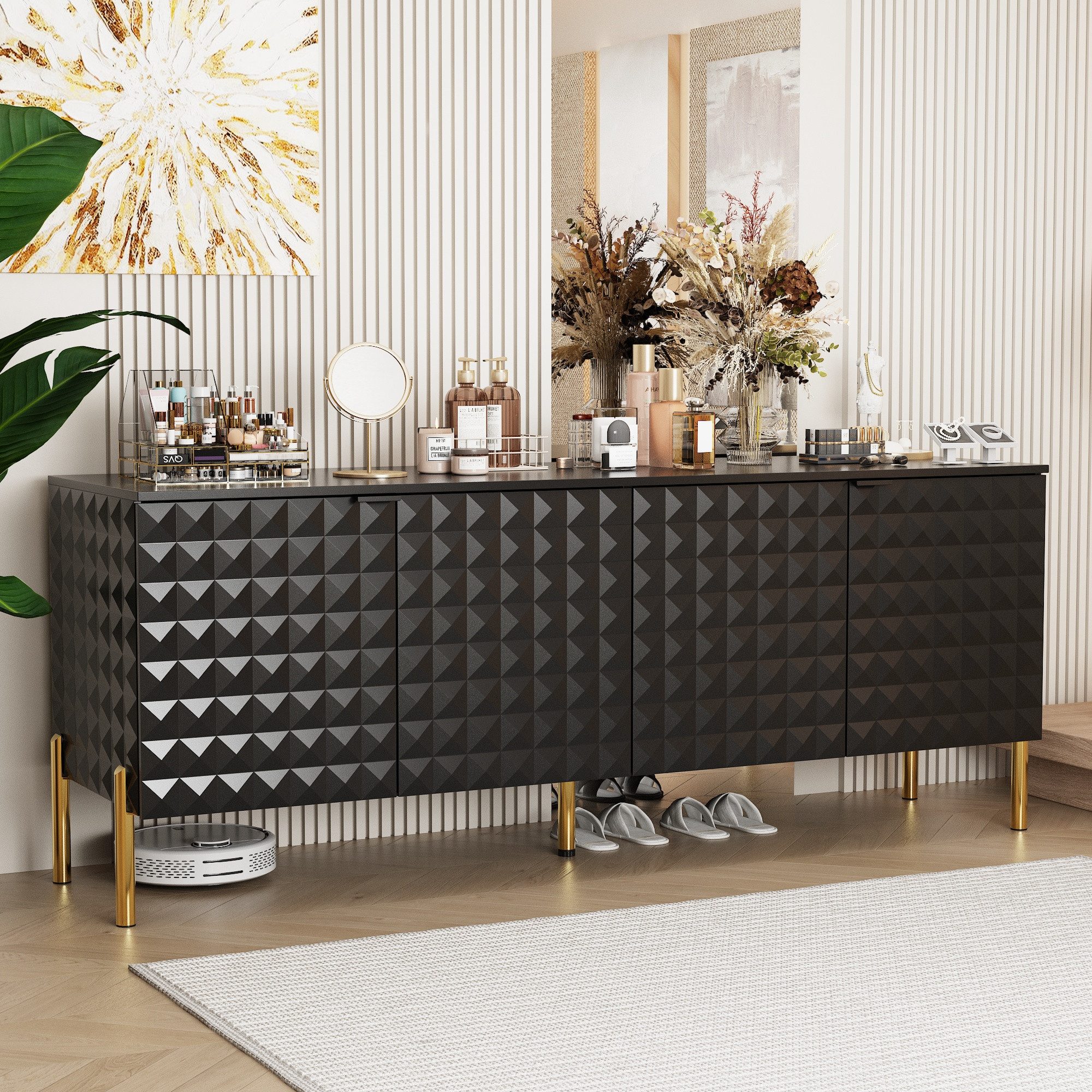 FUFU&GAGA Sideboard mit 4 Türen günstig online kaufen