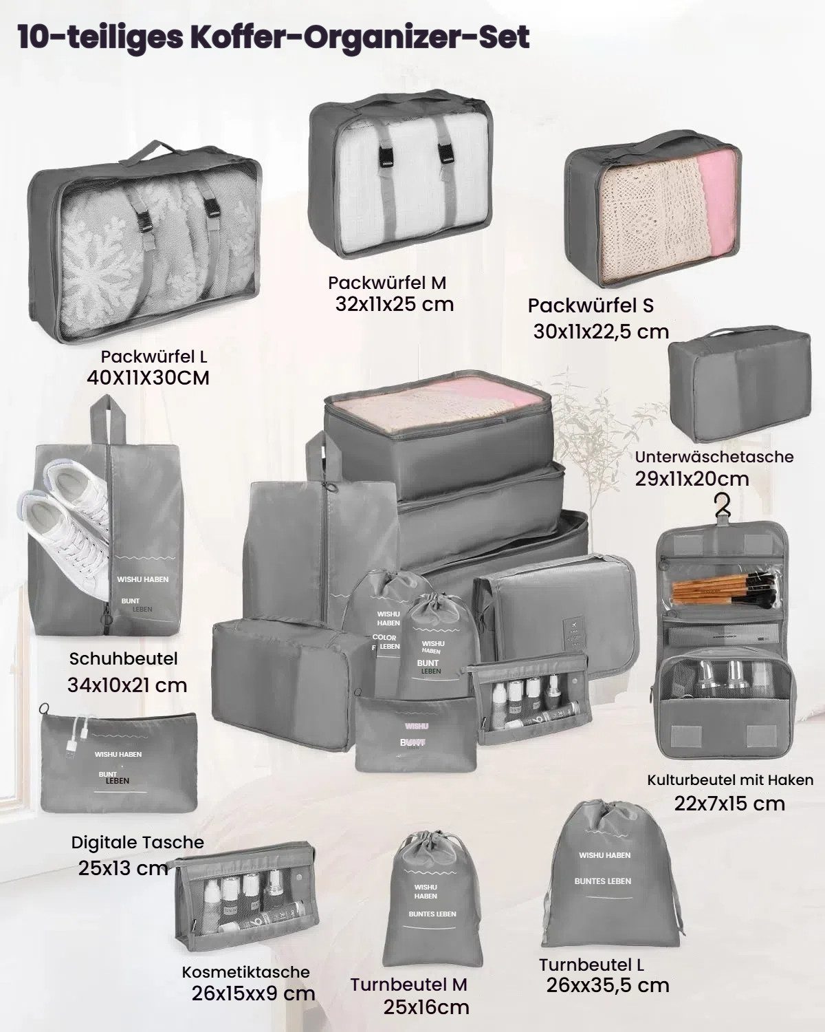 LEAZZLE Kofferorganizer Koffer Organizer Set 10 günstig online kaufen