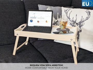 RUBBERNECK Laptoptisch Klappbares Laptop Tablett, Knietablett, Erhöhung, Birkenholz aus nachhaltiger Forstwirtschaft, made in EU