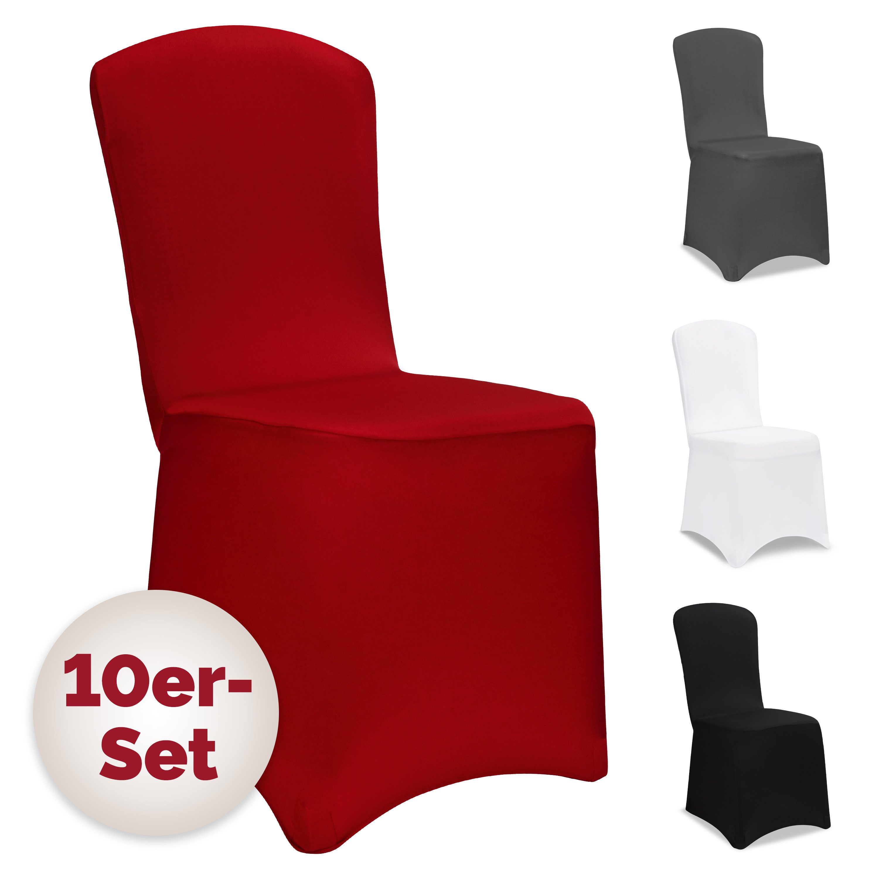 Detex Stuhlhusse, 10er Set Stretch Hussen Stühle OEKO-TEX Stuhlüberzug Weihnachten Rot
