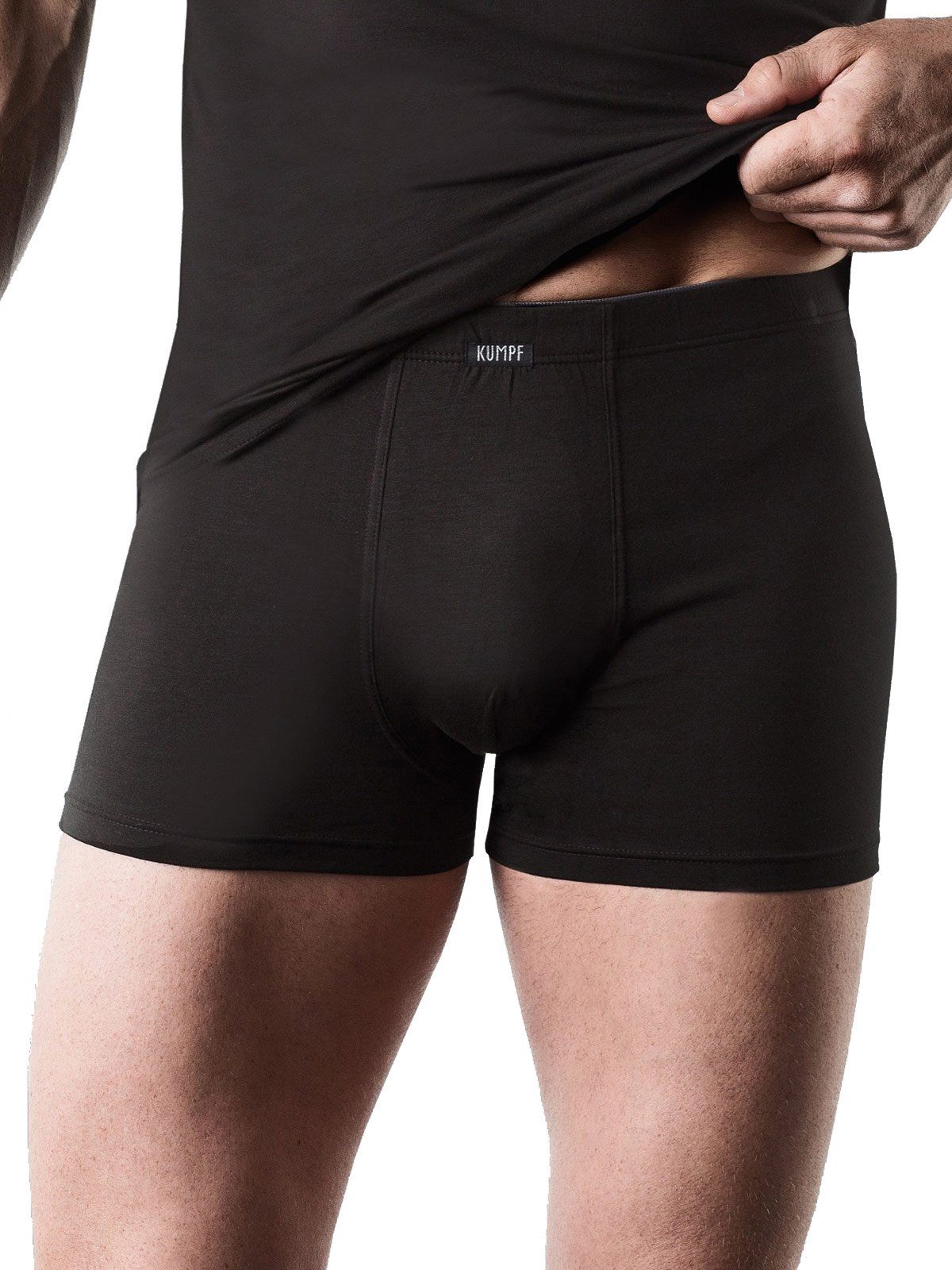 KUMPF Retro Pants Herren Pants Single Jersey (Stück, 1-St) Materialmix schwarz