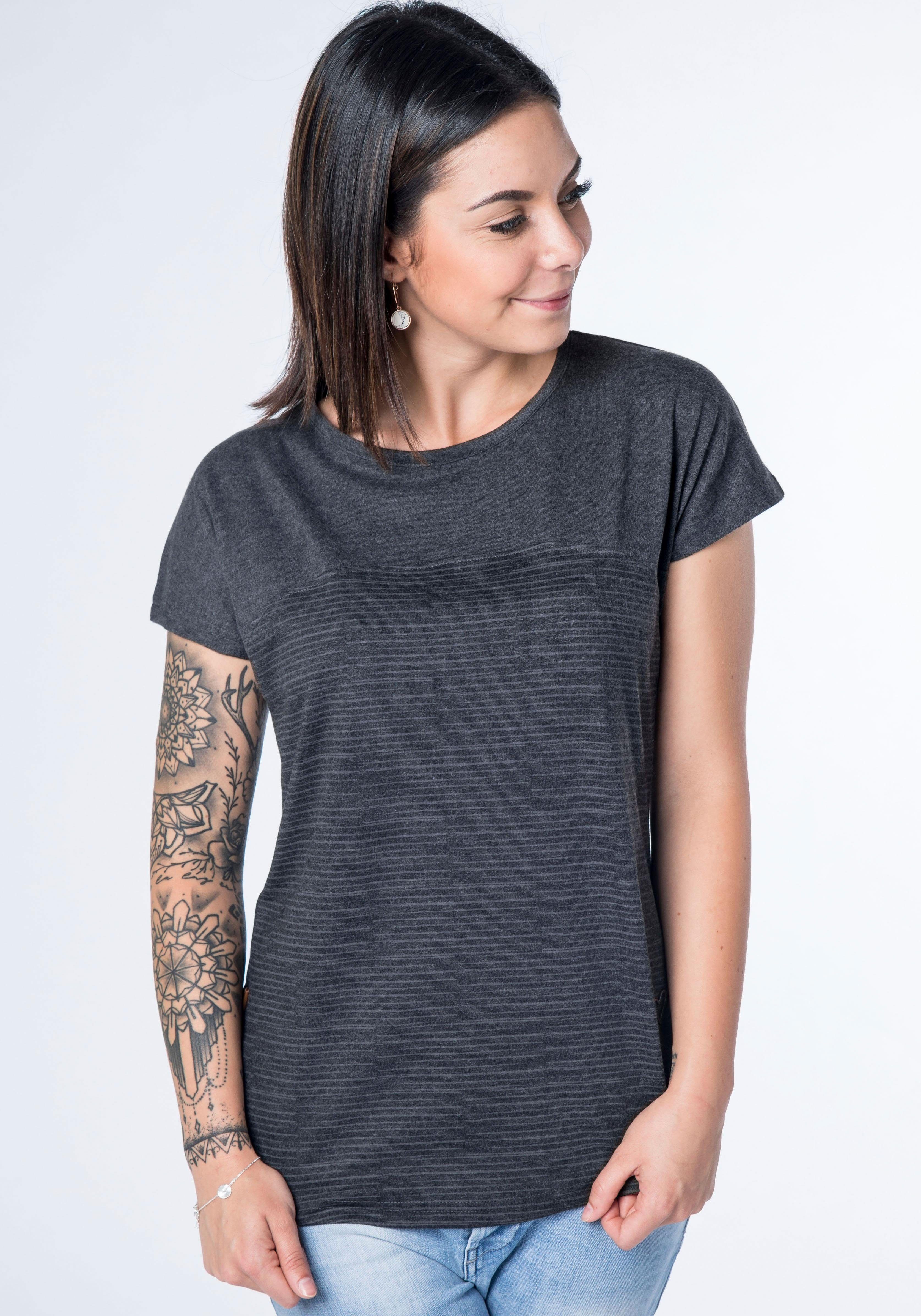 Alife & Kickin T-Shirt trendy Longshirt mit Streifen-oder Musterprints moonless stripes