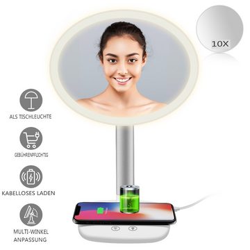 Insma Kosmetikspiegel, mit LED Beleuchtung&10-Fach Vergrößerungslupe,dimmbar