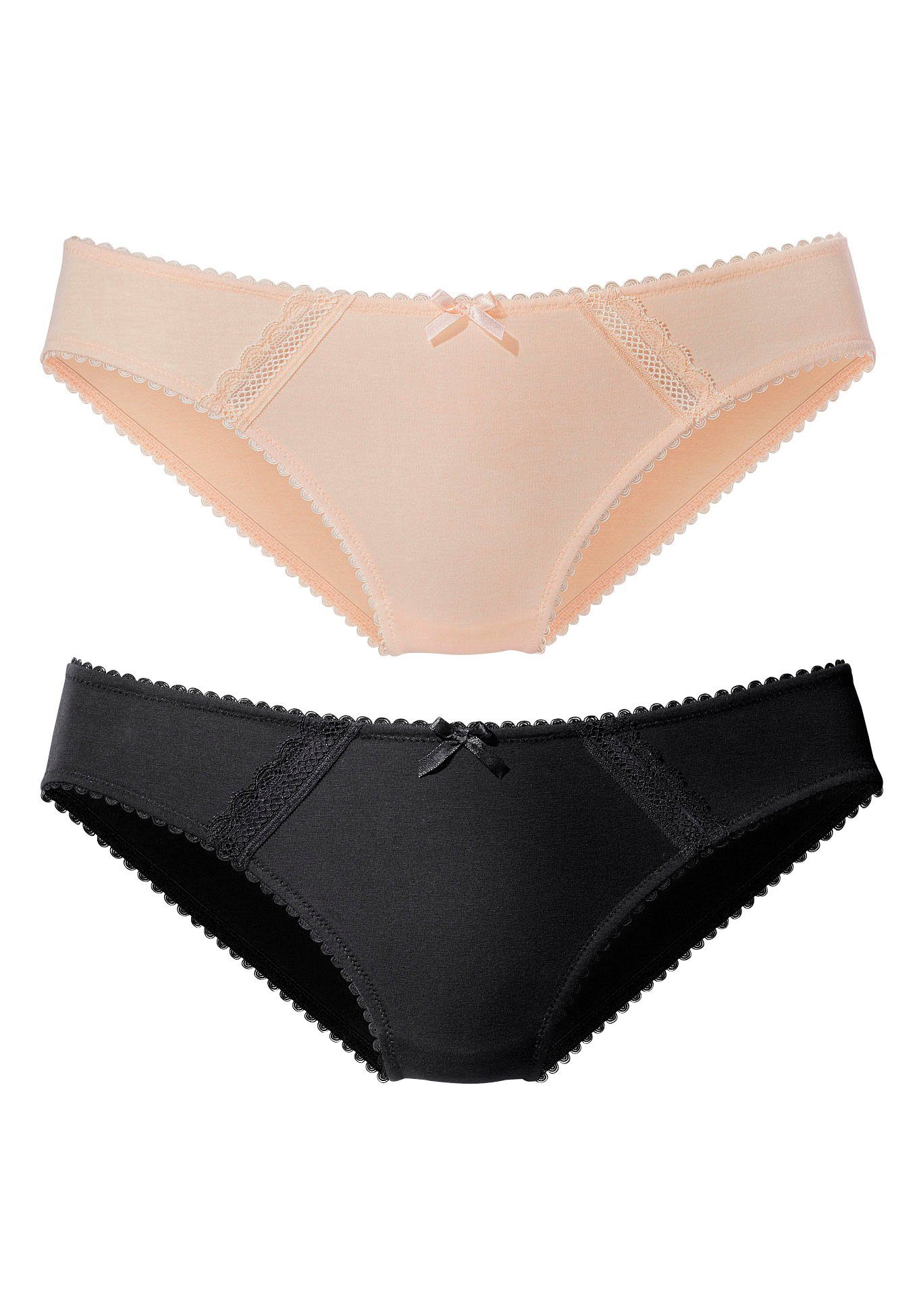 Nuance Bikinislip (2-St) toffee+schwarz aus Baumwolle weicher