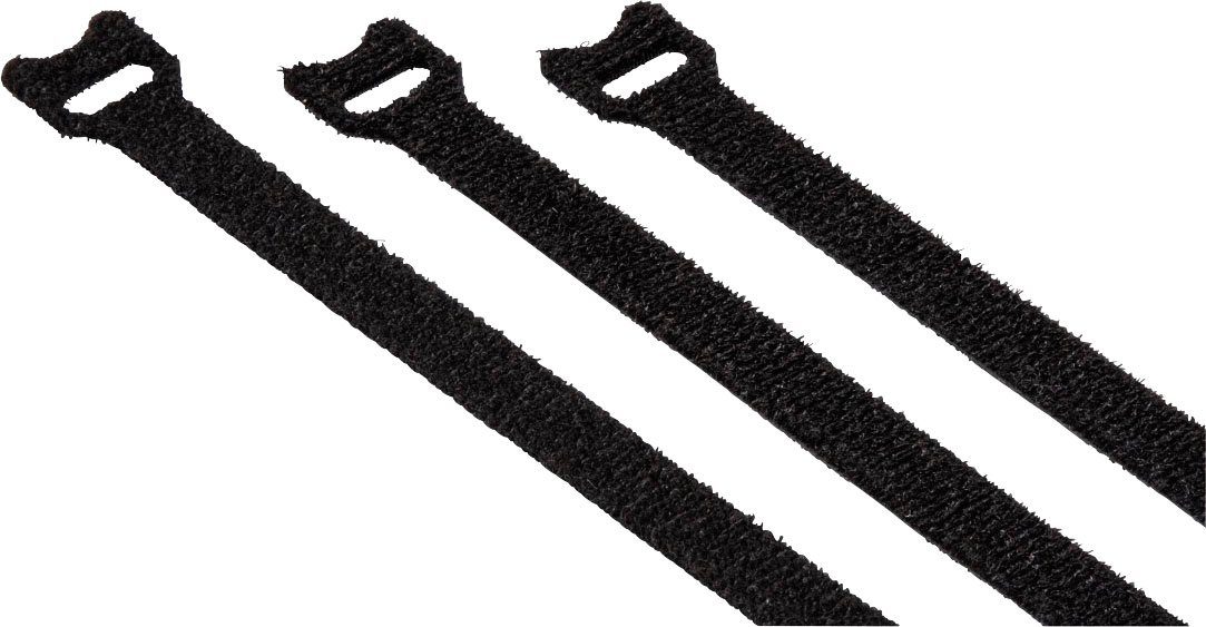 Schwarz, Stück x Klett-Kabelbinder, Hama mm, 10 20 Kabelverbinder-Sortiment 125
