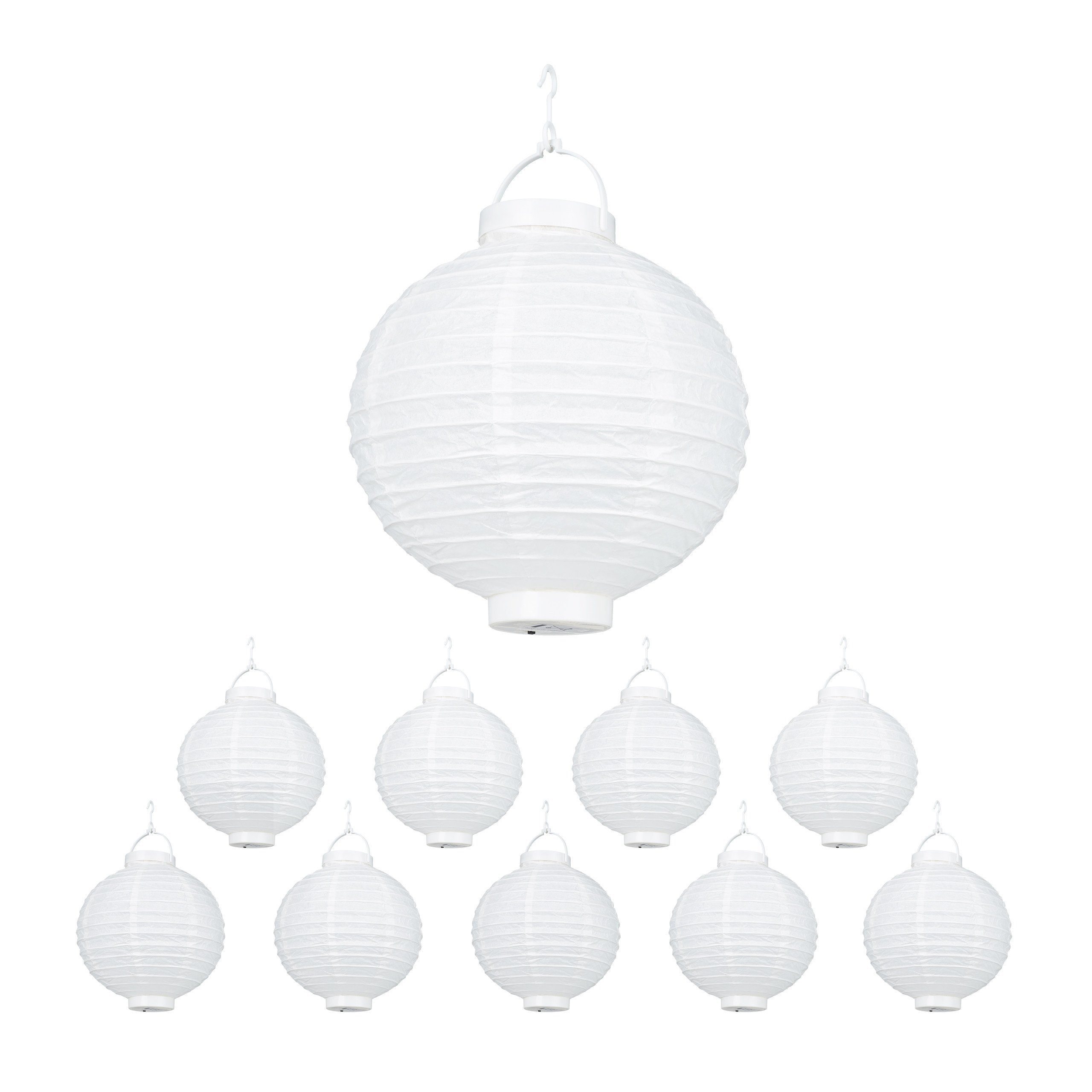 Lampion 10 LED Stück weiß relaxdays Lampions LED