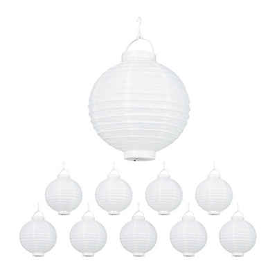 relaxdays LED Lampion LED Lampions weiß 10 Stück