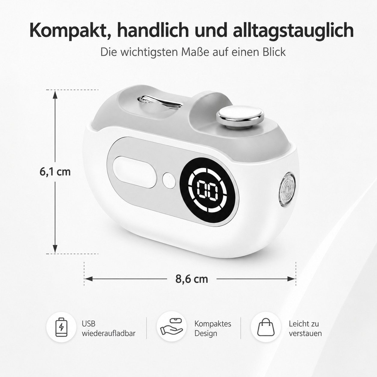 XEOOCE Nagelknipser Elektrischer Nagelknipser 4-in-1 Nagelfräser LED USB