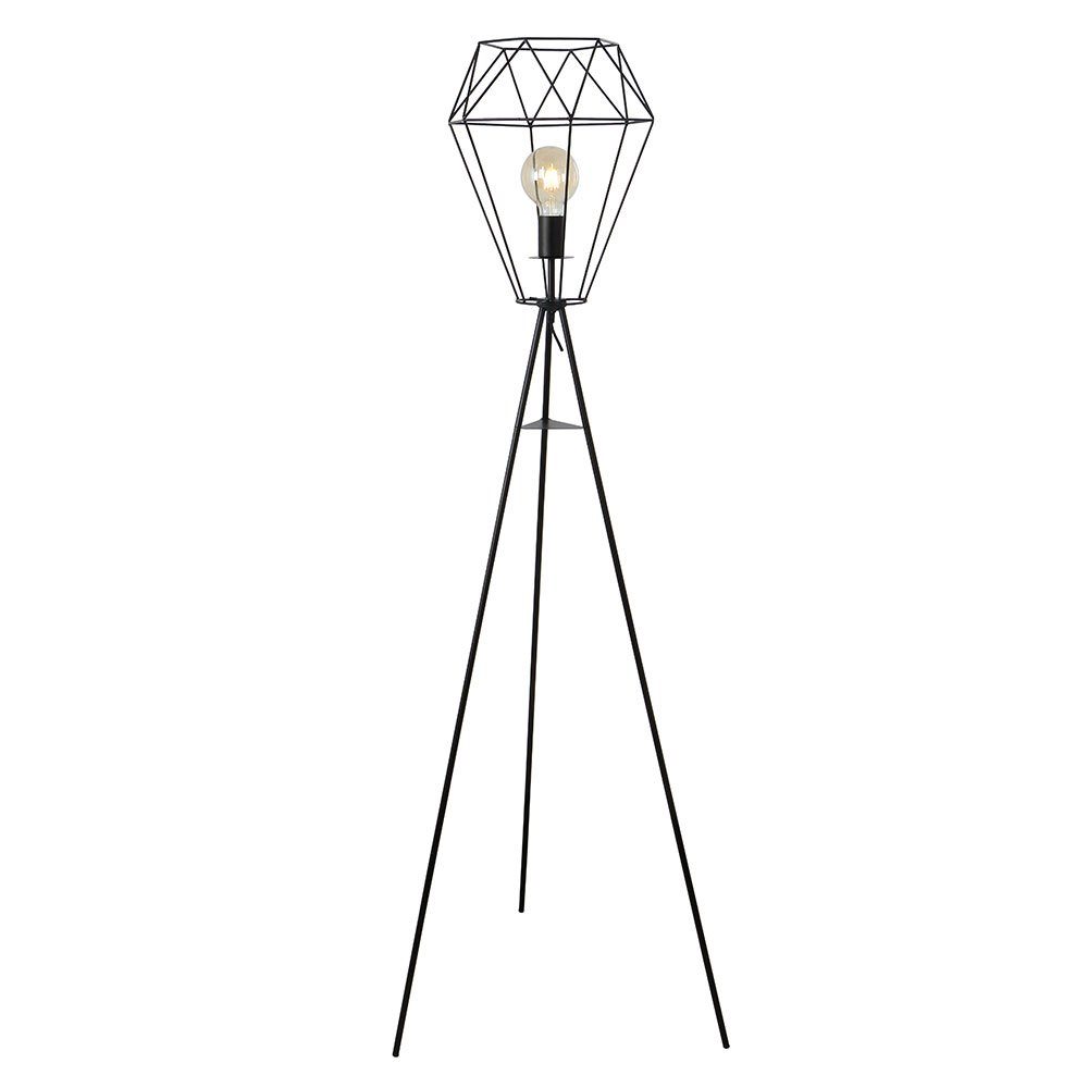 Wohnzimmerleuchte Stehlampe, Käfigschirm schwarz Stehleuchte Leuchtmittel nicht Stehlampe Retro inklusive, etc-shop