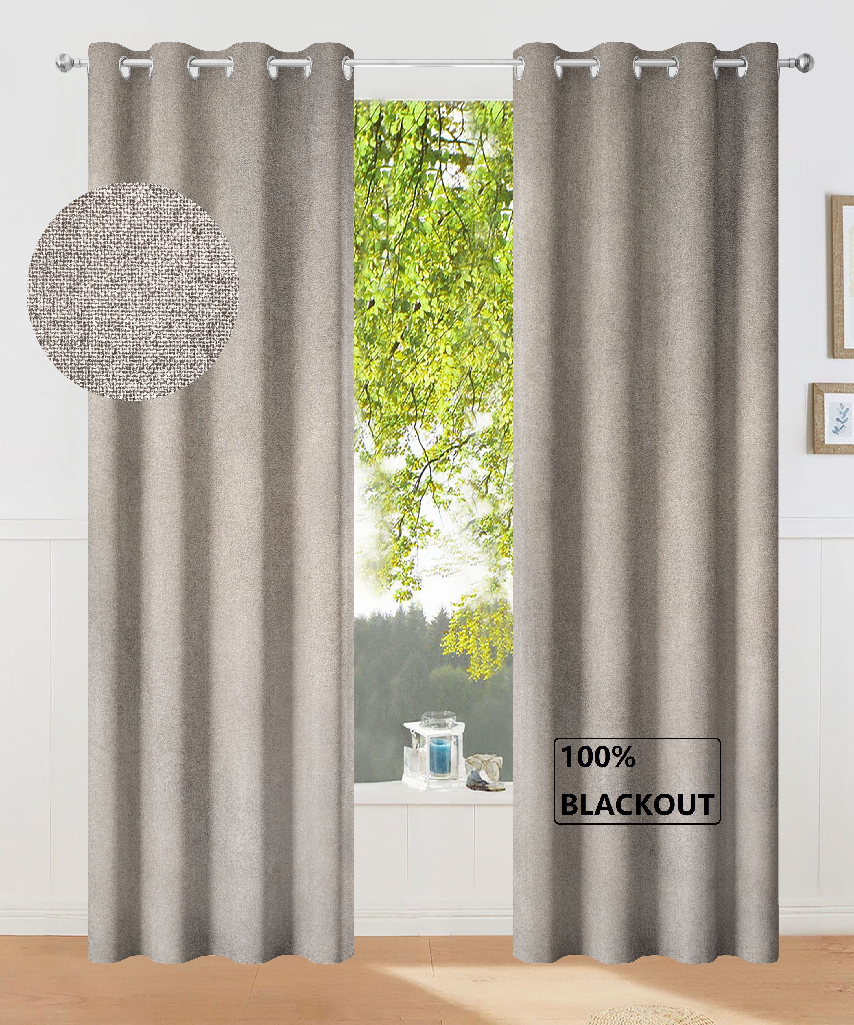 OTTO home Verdunkelungsvorhang Ronnel, 100% Lichtschutz (2 St), Ösen, verdunkelnd, Polyester, einfarbig, Wohnzimmer, Schlaf/-Kinderzimmer, 100% verdunkelnd