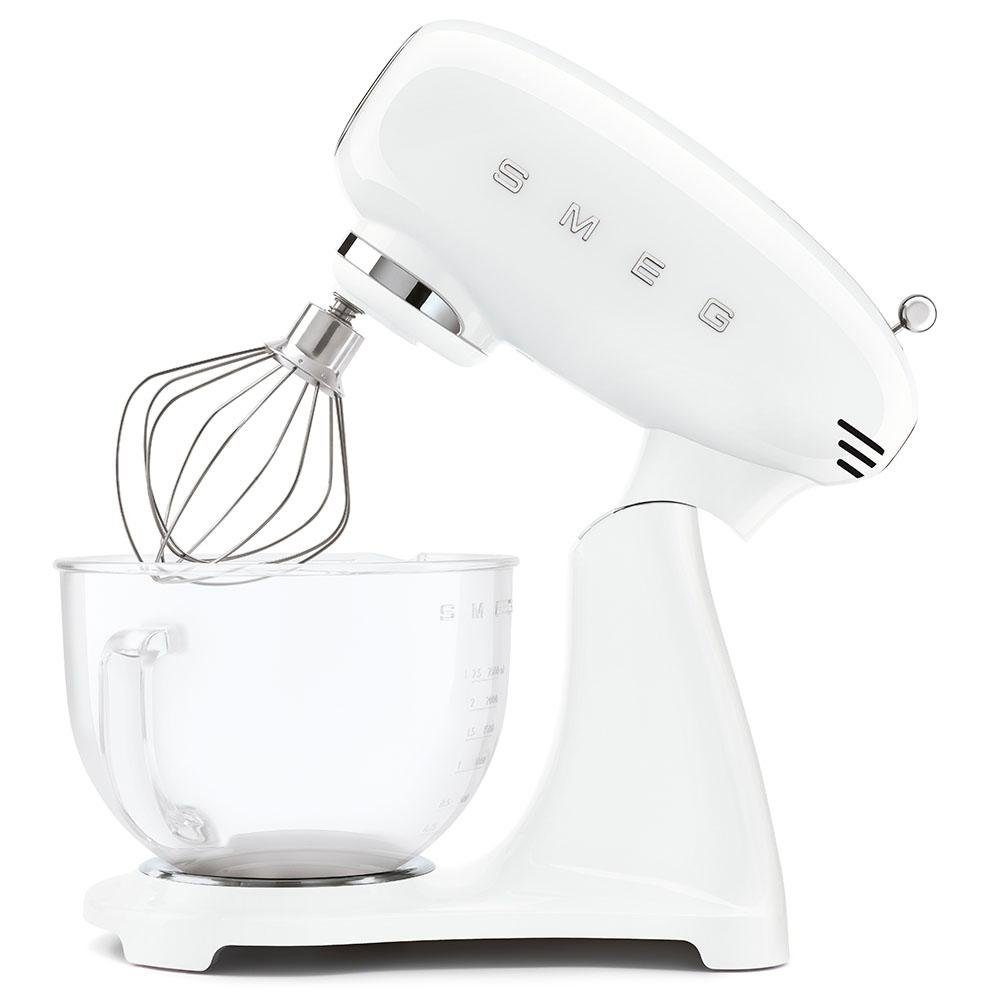 Smeg Küchenmaschine SMF13WHEU Weiß, 800 W, 4,8 l Schüssel, Glasrührschüssel mit ergonomischem Griff