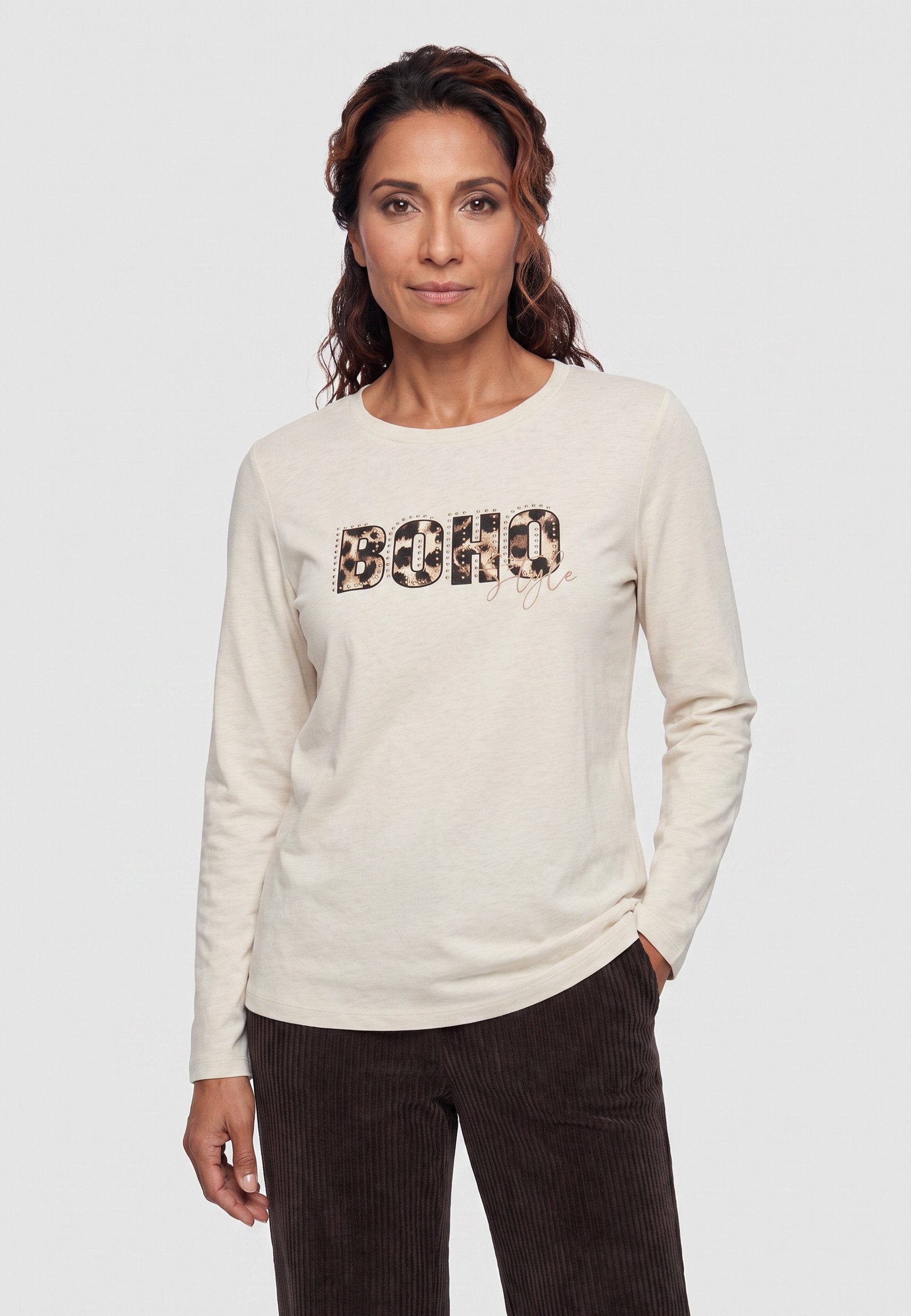 Olsen T-Shirt mit Placement Print und Rundhalsausschnitt
