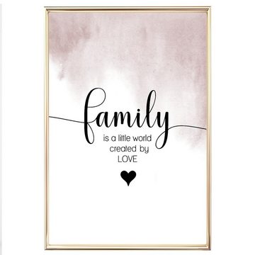 homestyle-accessoires Poster Bilderset FAMILY IS A LITTLE WORLD MADE OF LOVE 3er SET, Ohne Bilderrahmen