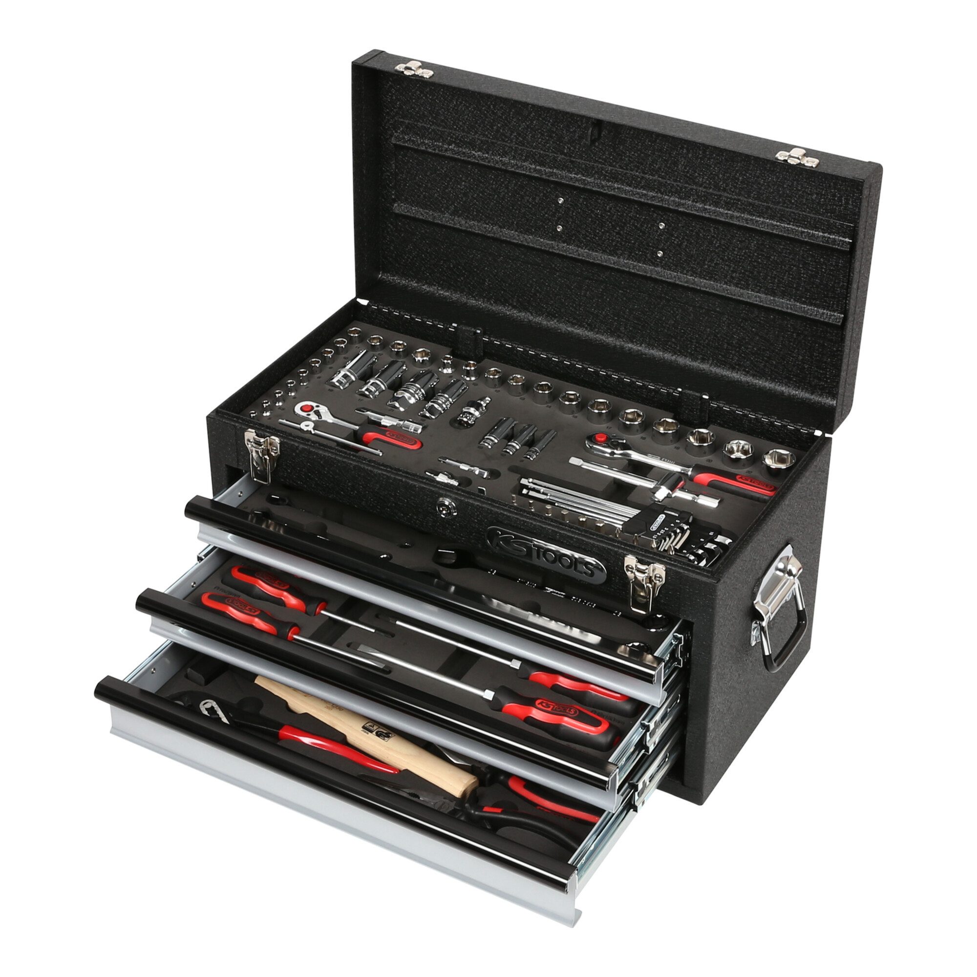 KS Tools Bit- und Steckschlüsselset KS Tools 1/4"+3/8" CHROMEplus Universal-Werkzeug-Satz, 99-teilig