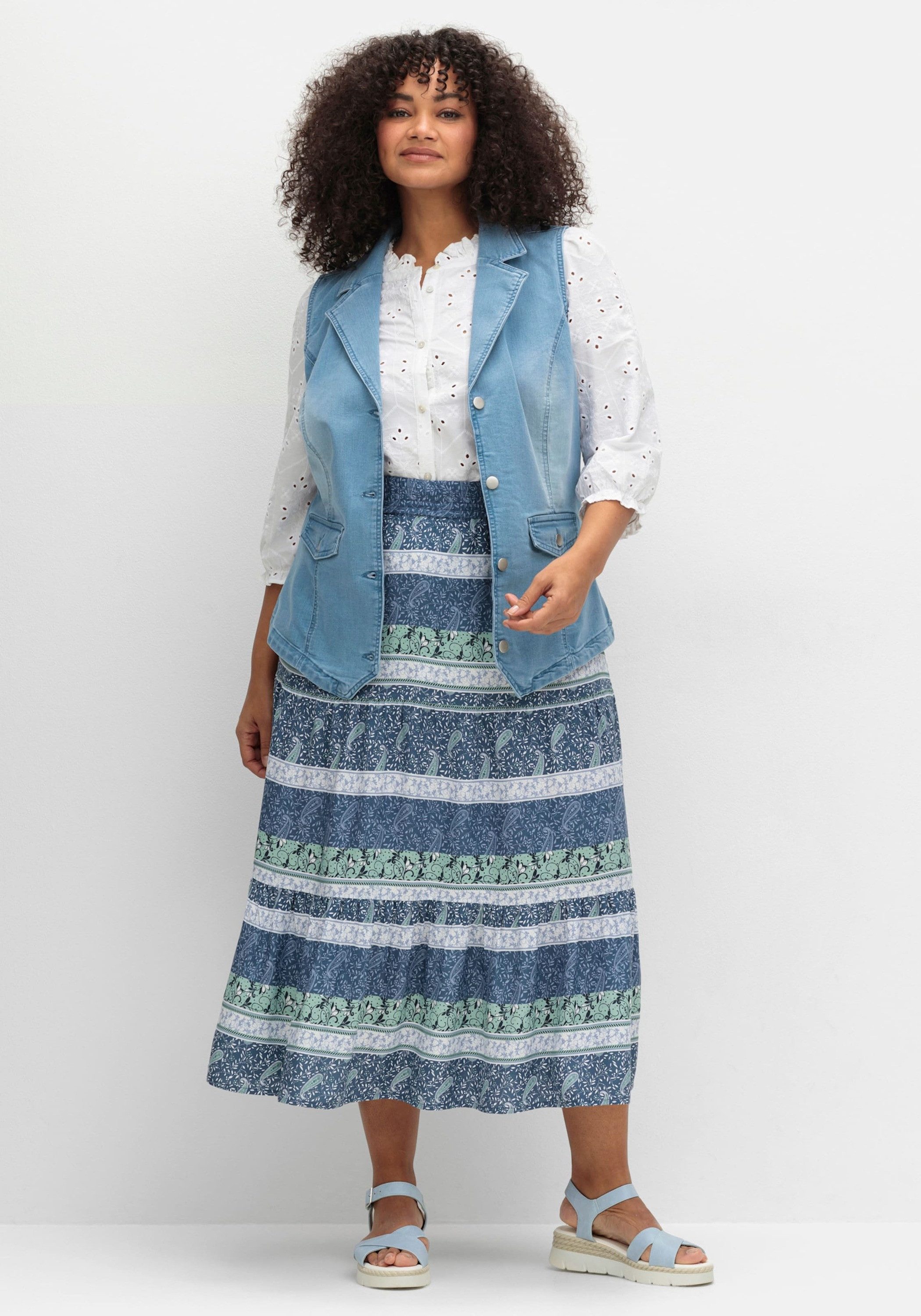 Sieh an! Jerseyweste Jeans-Weste