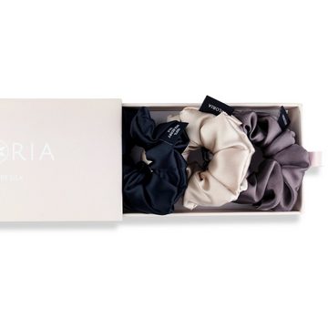 AILORIA Haargummi DOUX set 3 scrunchies m aus seide, Luxuriöses Set aus drei Haargummis