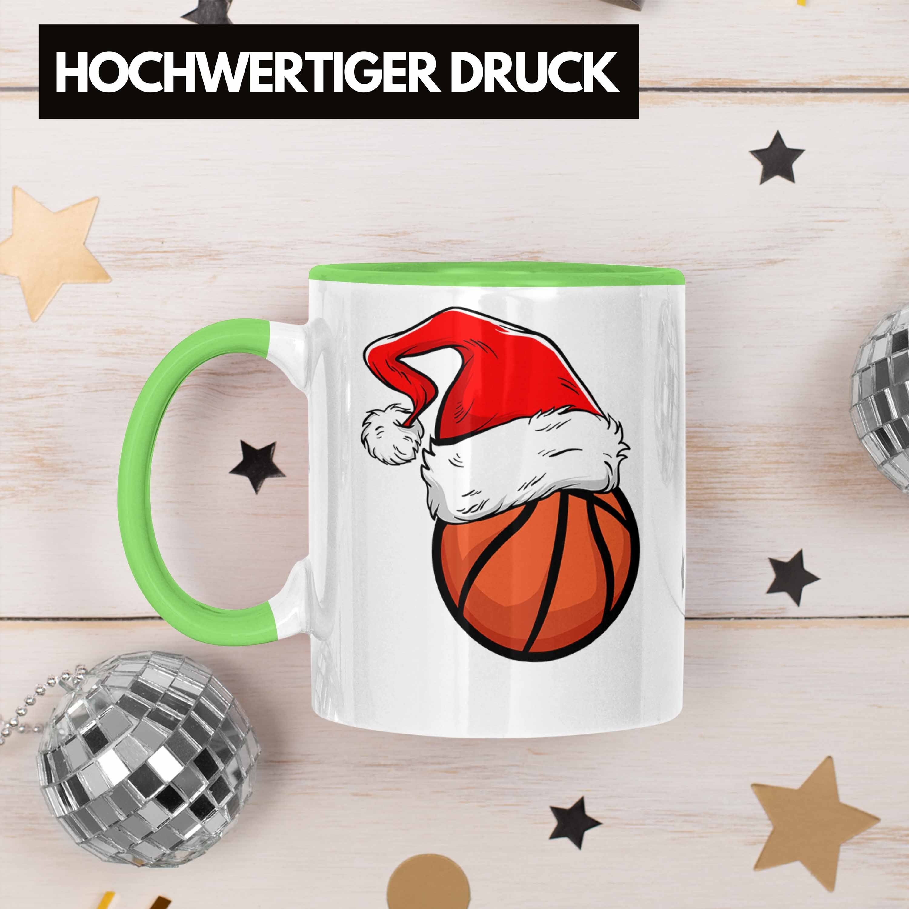 Trendation Tasse Trendation - Geschenkidee Basketballspieler Tasse Weihnachten Basketball Geschenk Grün