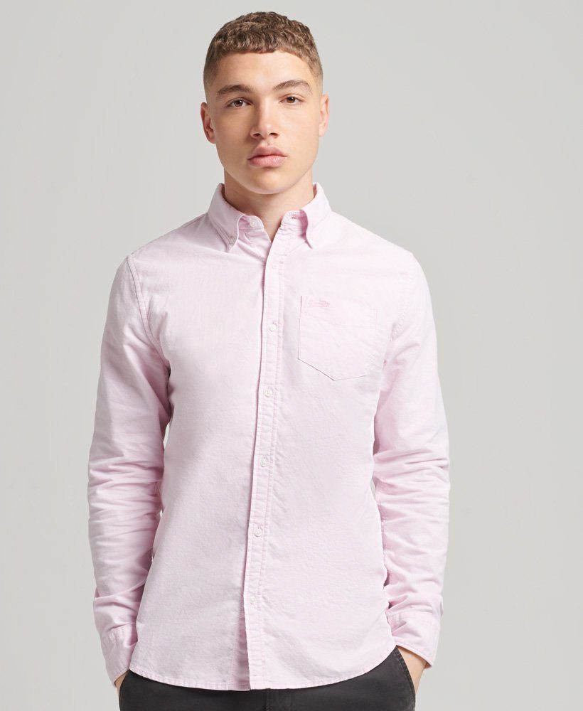 Superdry Businesshemd COTTON LS OXFORD SHIRT City Pink