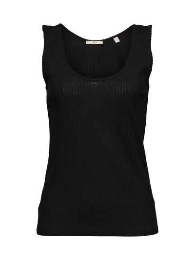 edc by Esprit T-Shirt »Recycelt: Top mit Pointelle-Muster« (1-tlg)