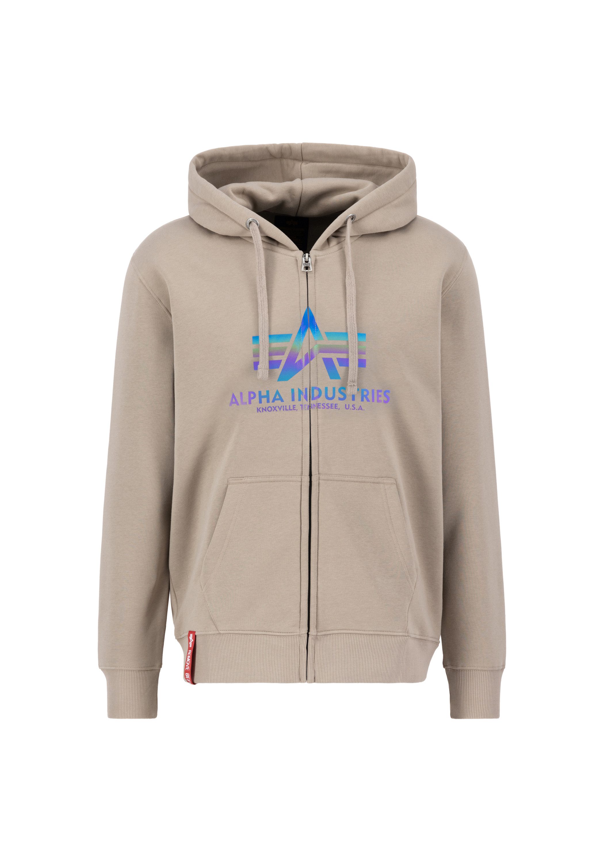 Alpha Industries Hoodie Alpha Industries Men Hoodies Basic Zip Hoodie Rainbow Refl