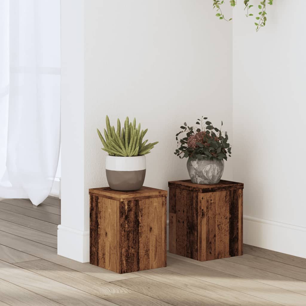 vidaXL Blumenständer vidaXL Pflanzenständer 2 Stk. Altholz 15 x 15 x 20 cm Holzwerkstoff