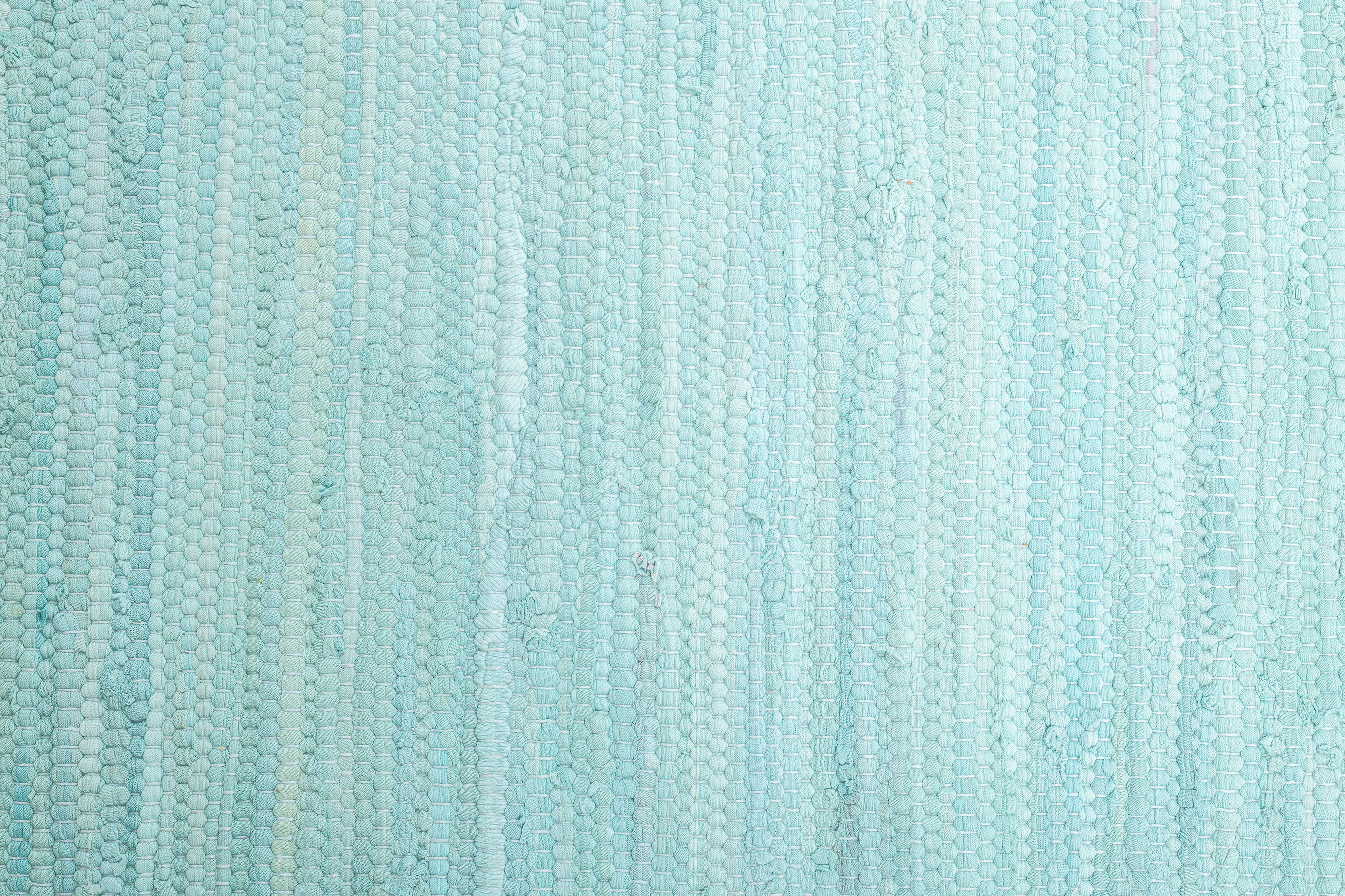 mm, Flachgewebe, Fransen rechteckig, Baumwolle, mit Teppich, Handweb reine Happy handgewebt, THEKO, Teppich Cotton, 5 Höhe: hellblau