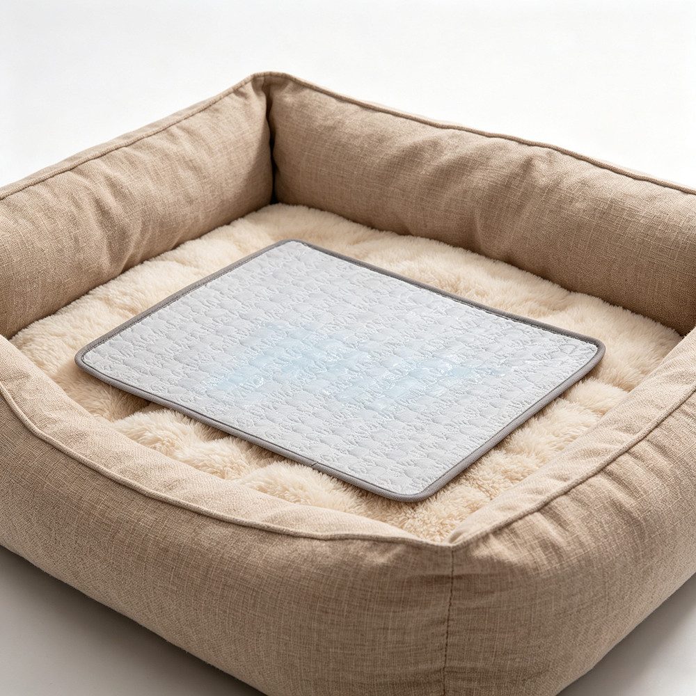 Ledander Hundematte Kühlmatte für Hunde Katze Hundekühlmatte Selbstkühlend, rutschfest Wasserabsorbierend Tragbar Kühldecke