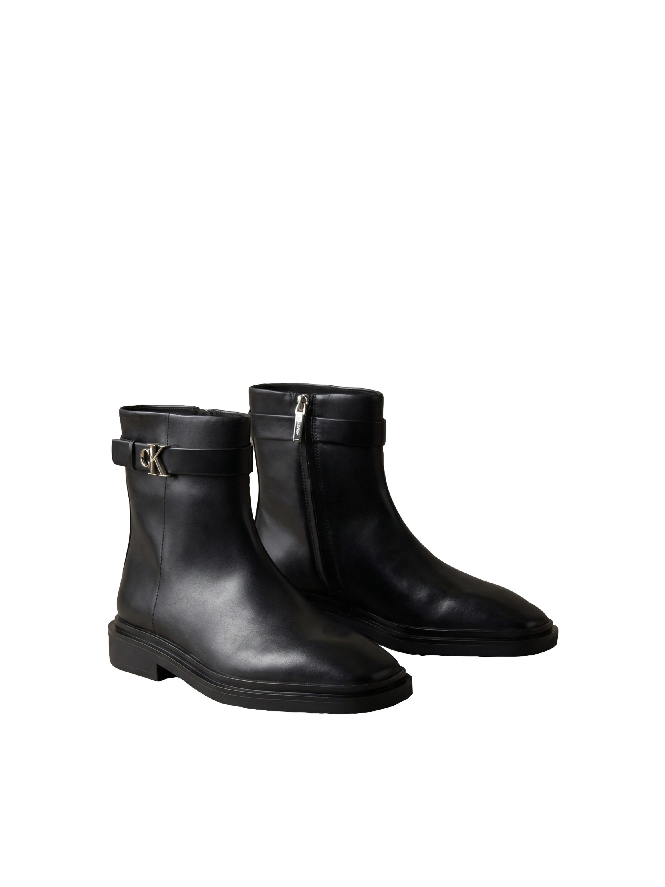 Calvin Klein SQUARE ANKLE BOOT LTH MG HDW Stiefelette Boots, Blockabsatz, mit CK-Logo