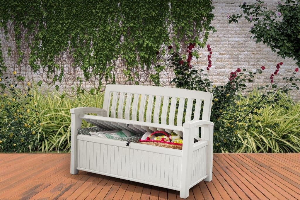 Keter Gartenbank Keter Gartenbank PATIO Weiß, 227L, bis 272 kg belastbar, a günstig online kaufen