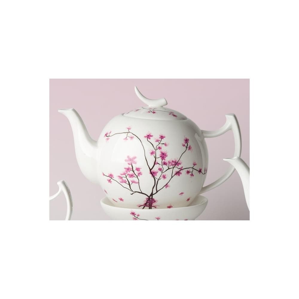 TeaLogic Teekanne, 1000 l, Spülmaschinengeeignet, Weiß, Kirschblüten, H: 15cm