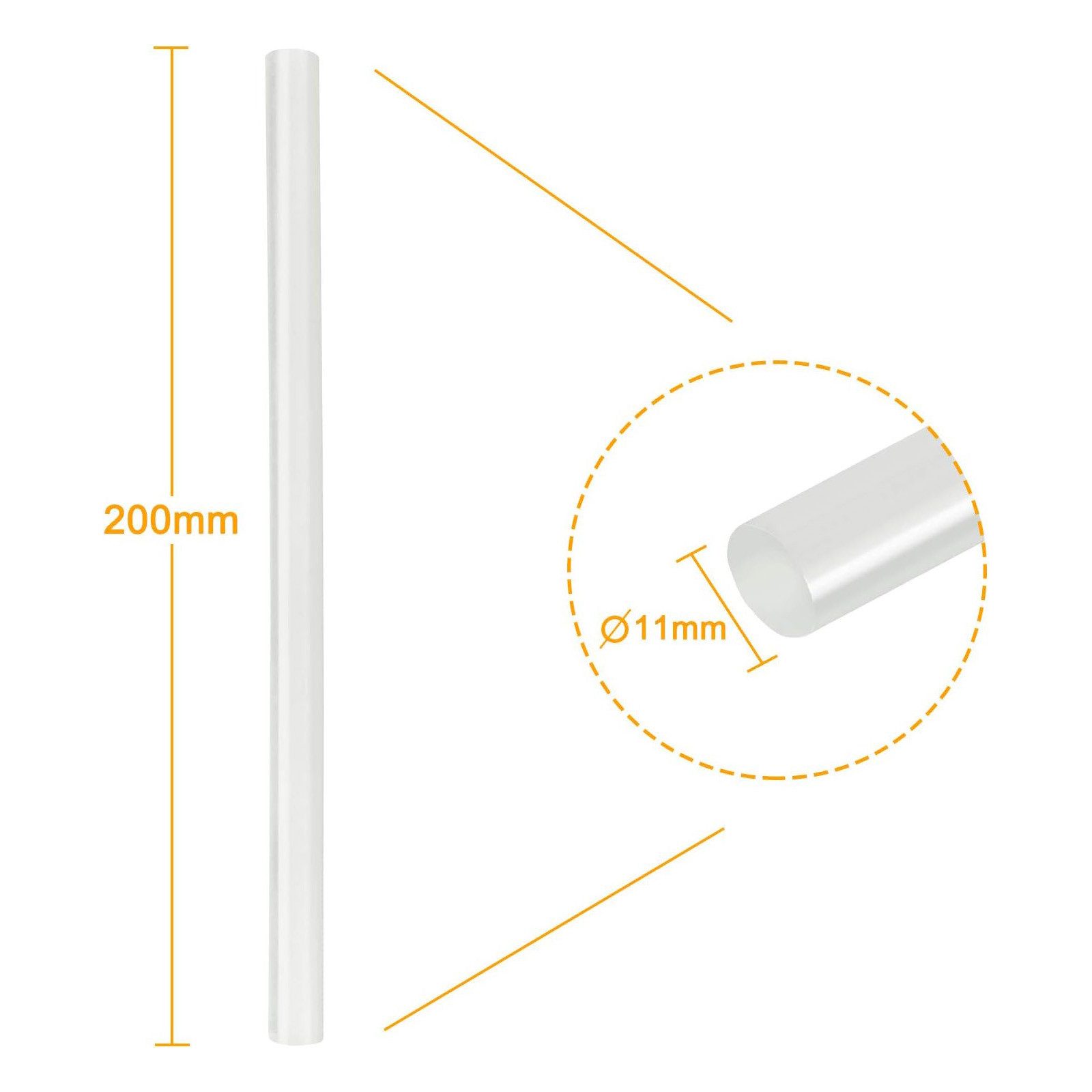 FIVMEN Heißklebepistole Heißklebestifte Heißklebesticks 11x200mm 100 Stück (ca. 2 Kilo), DIY Ersatzsticks Klebesticks