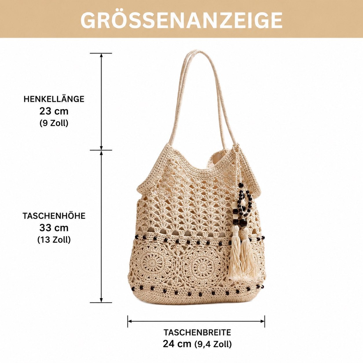 MOPUEA Strandtasche Women's Straw Bag Strandtasche, Bohemian Straw Umhängetasche (1-tlg., Umhängetasche, Strandhandtaschen), Strandtasche, handgefertigt, gewebt, modisch, geflochten