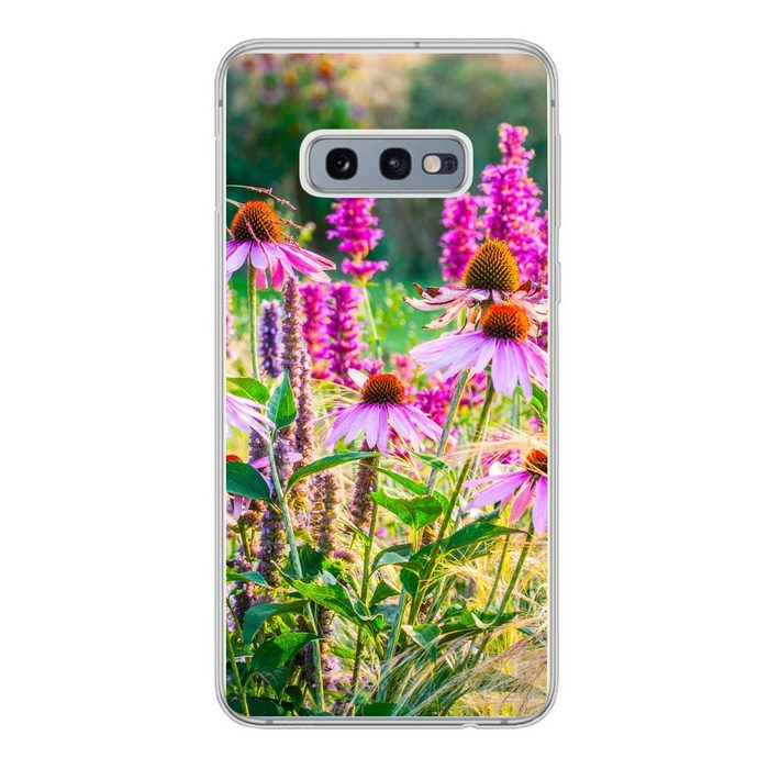 MuchoWow Handyhülle Ziergras mit rosa Blüten Phone Case Handyhülle Samsung Galaxy S10e Silikon Schutzhülle