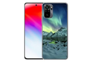 MuchoWow Handyhülle Meer - Eis - Nordlicht - Winter - Natur, Phone Case, Handyhülle Xiaomi Redmi Note 10, Silikon, Schutzhülle