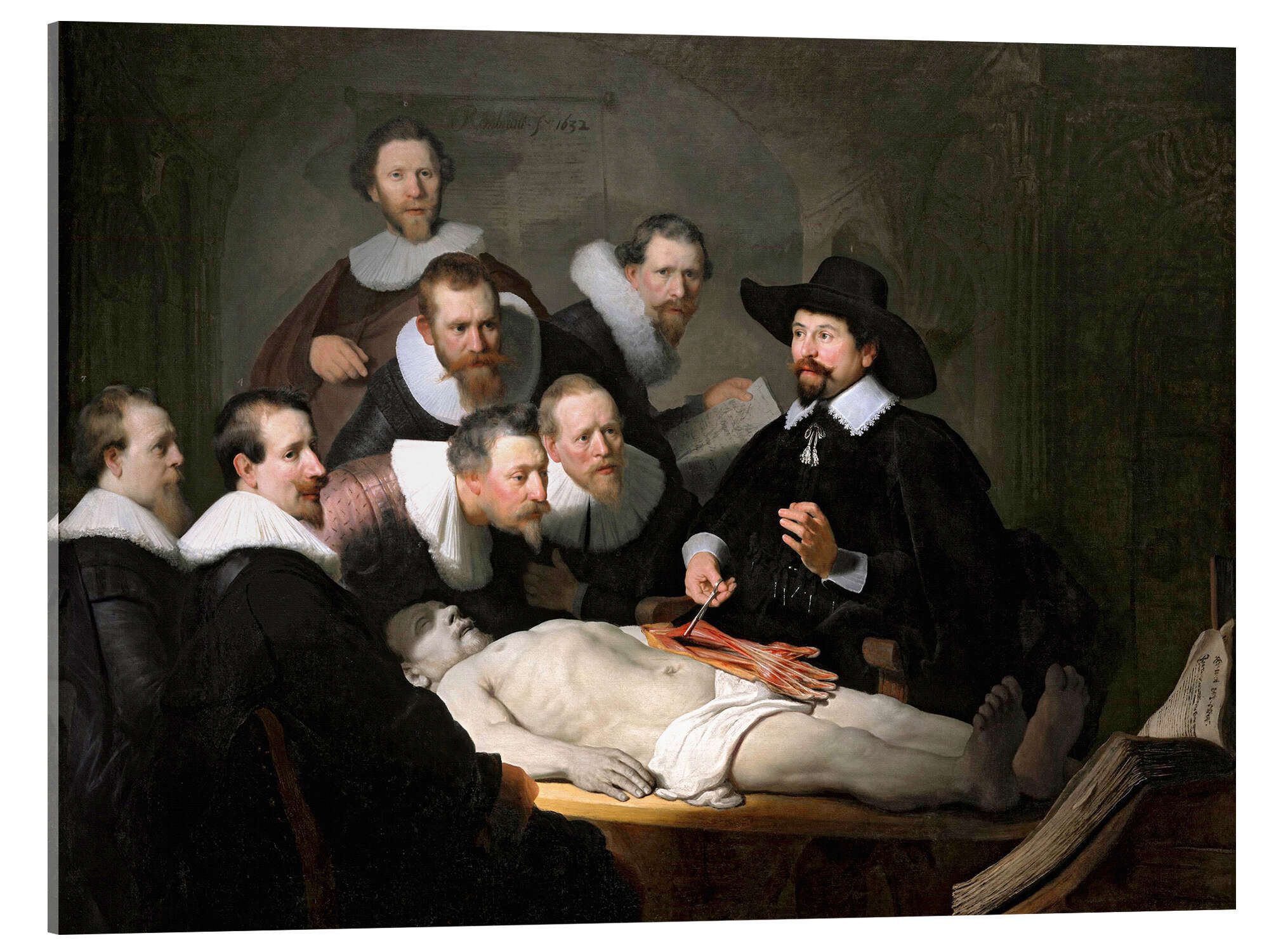 Posterlounge Wandbild Die Anatomie des Dr. Tulp, Rembrandt van Rijn, erhältlich als Poster, Leinwandbild, Wandsticker oder Acrylglasbild