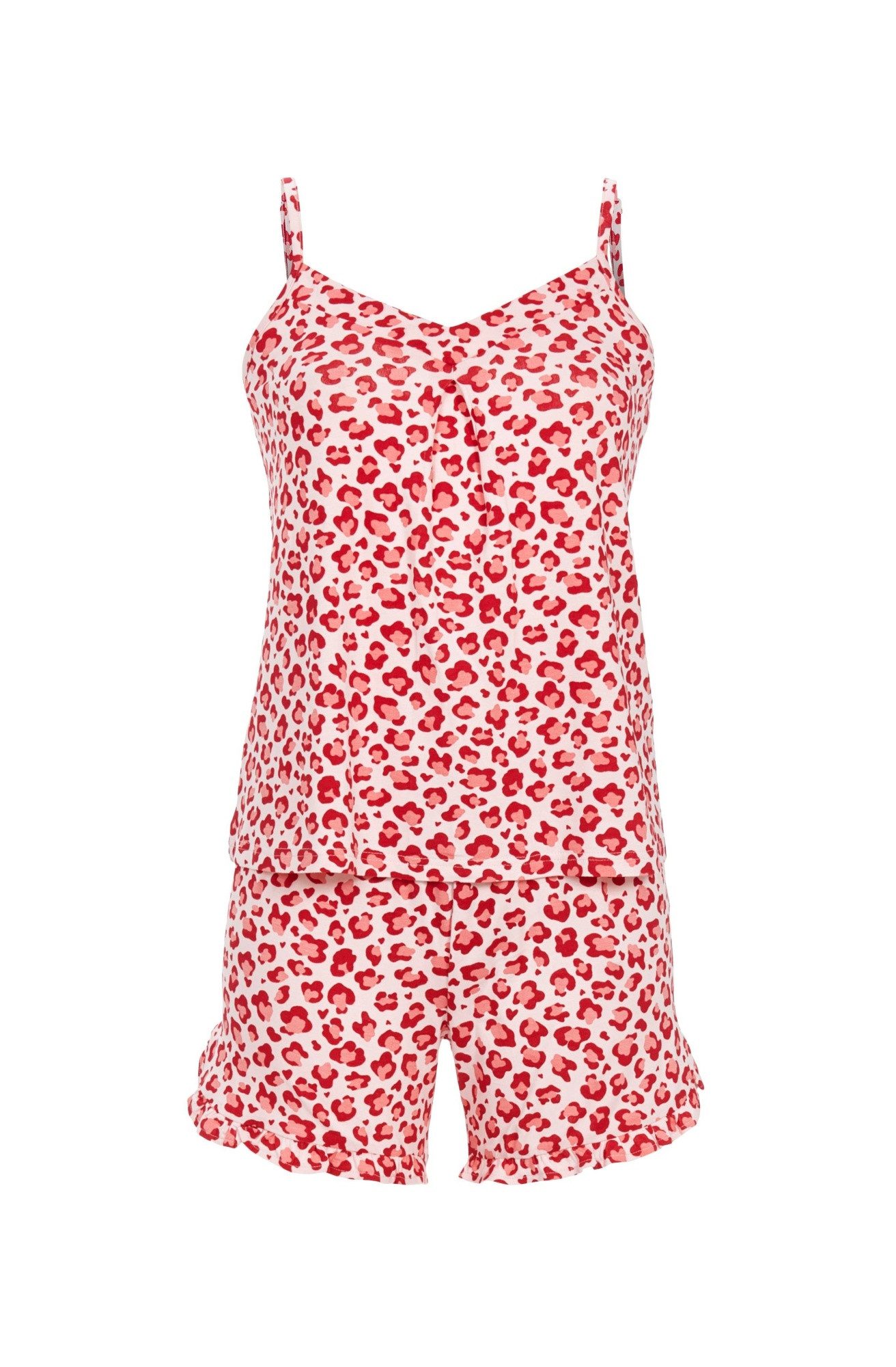 Ringella Shorty - Kurzpyjama mit Animalprint und Spaghettiträgern (2 tlg) Viskose/Elasthan-Mix